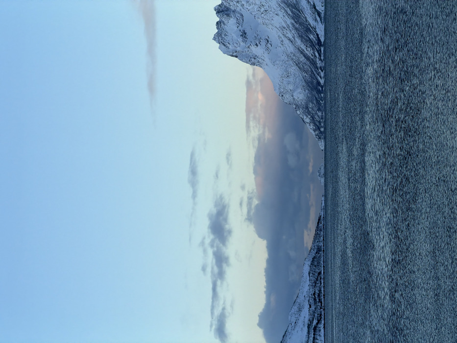Winter fjord landscape captured in Tromsø, Norway