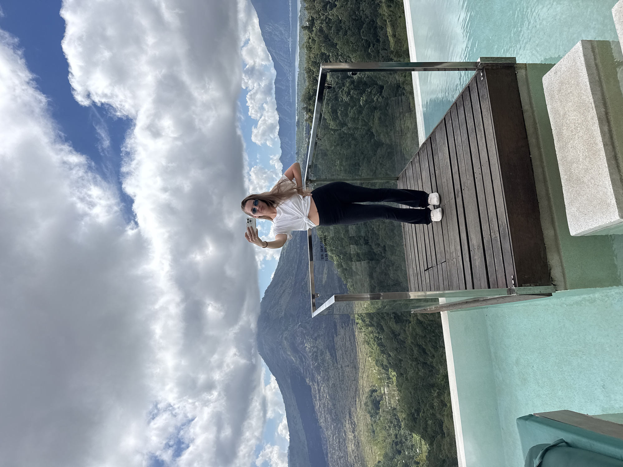 Tourist dining experience documented at mountain-view restaurant in Kintamani