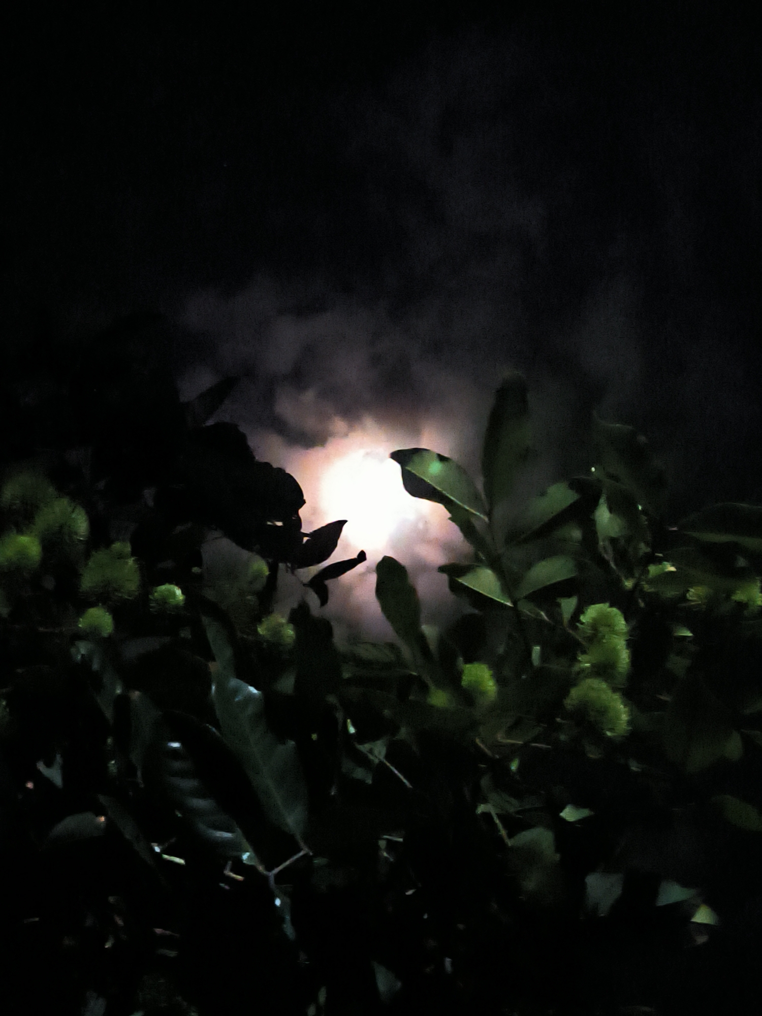 Moonlit evening documented in Lhokseumawe, Indonesia
