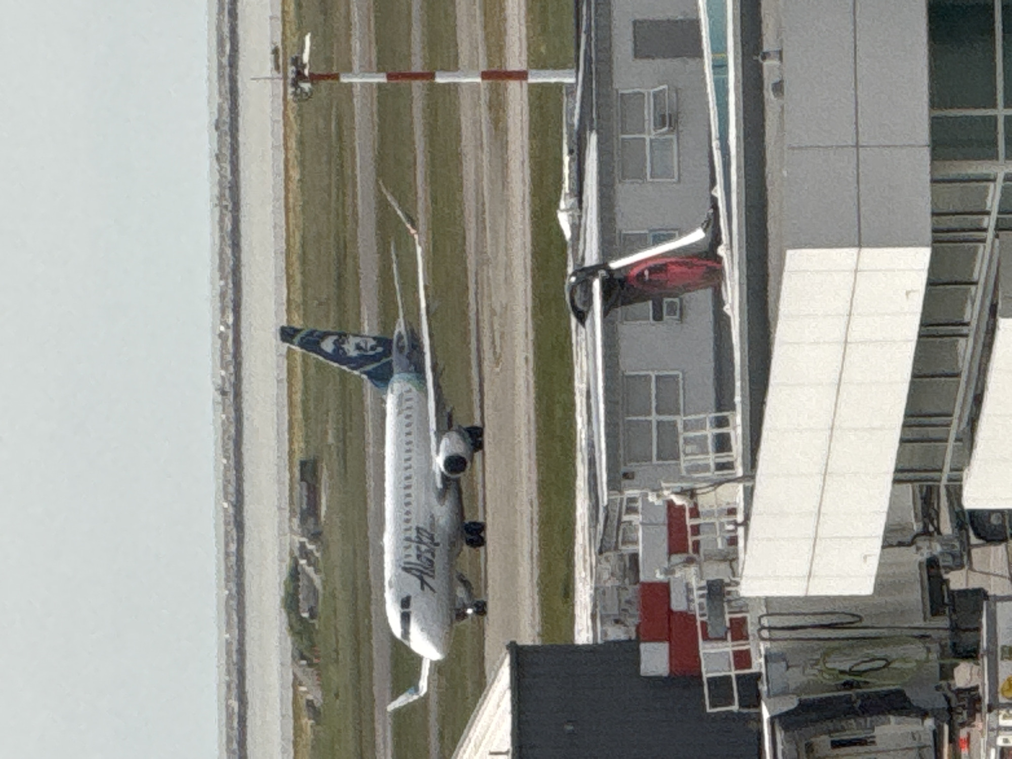 Alaska Airlines plane spotted on YVR runway Friday evening