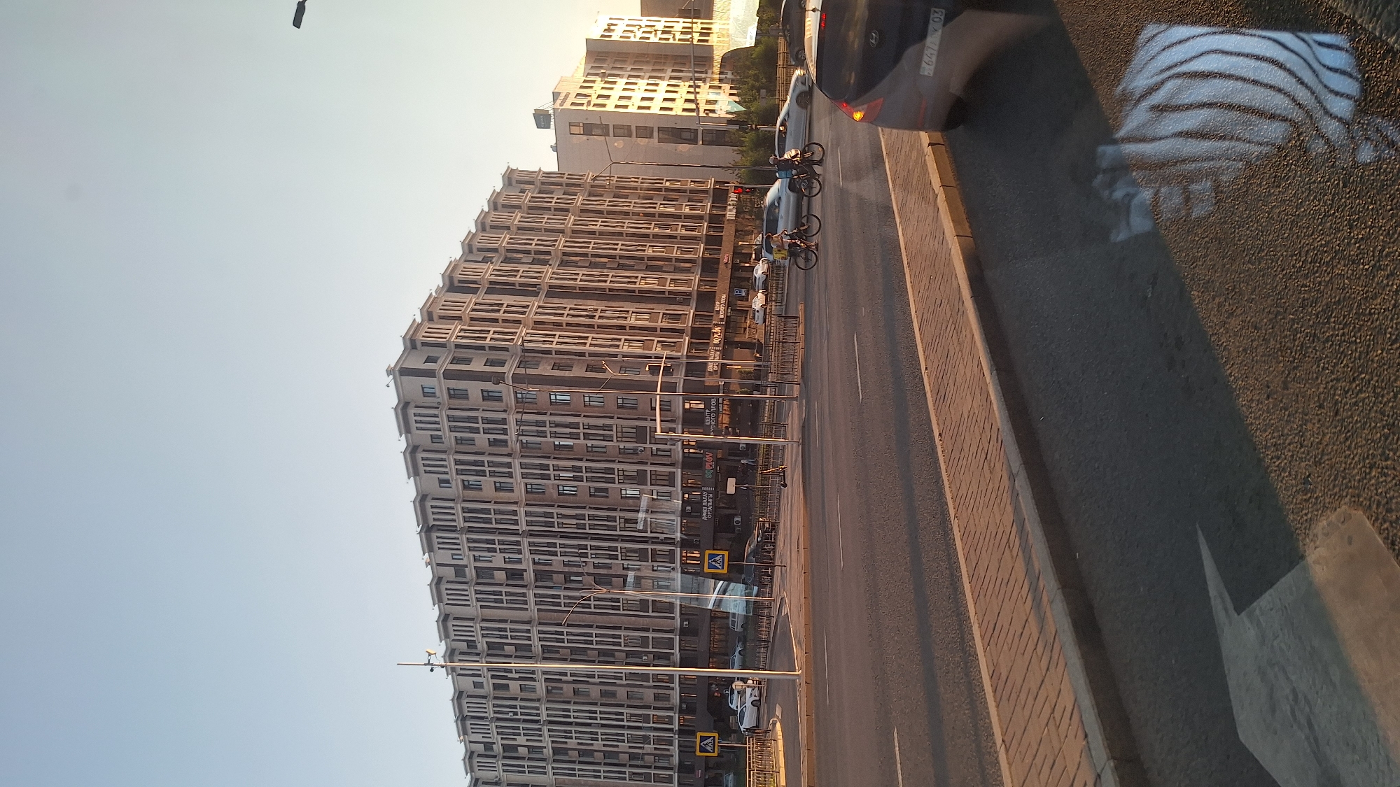 Street-level views along a tram corridor in central Astana