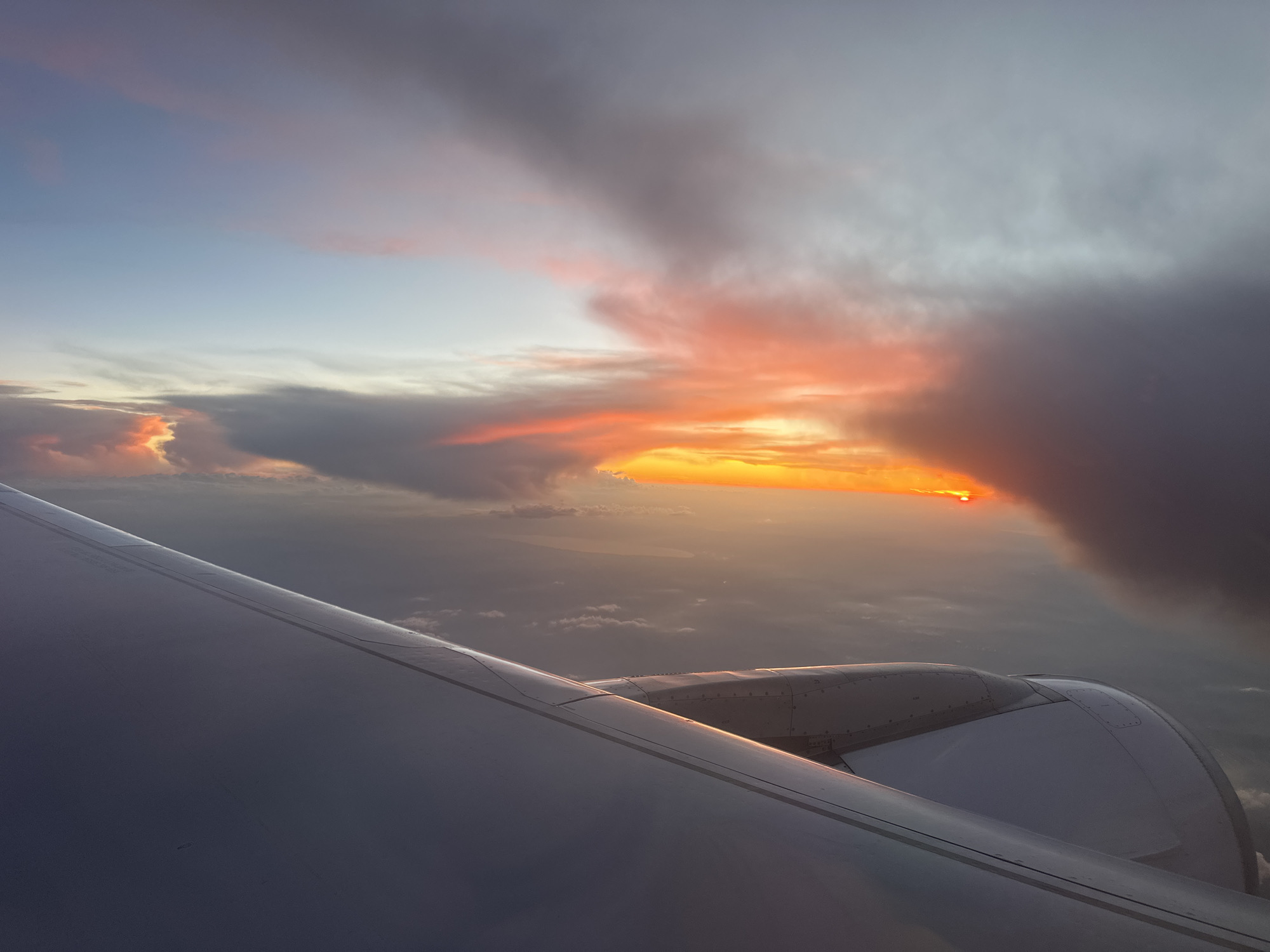 Airplane passenger captures sunset view over Kepez, Turkey