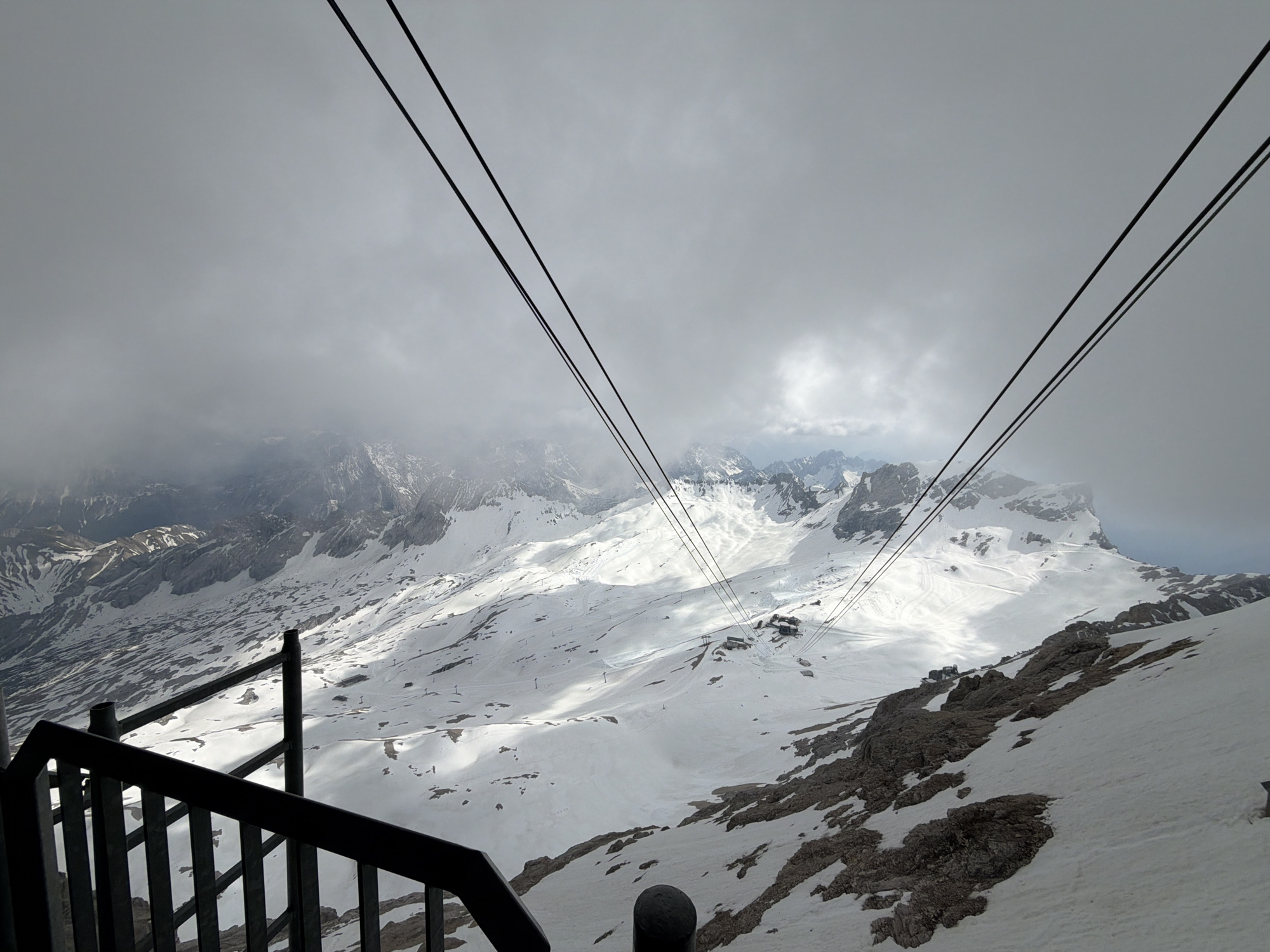 Mountain vista observed from Zugspitze area in Grainau