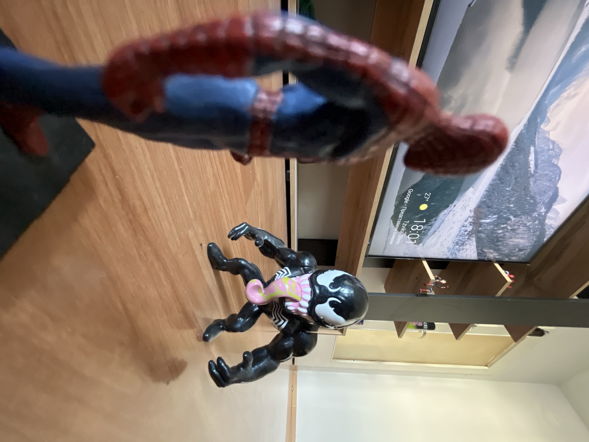 Marvel action figure collection on display at home in Shumen