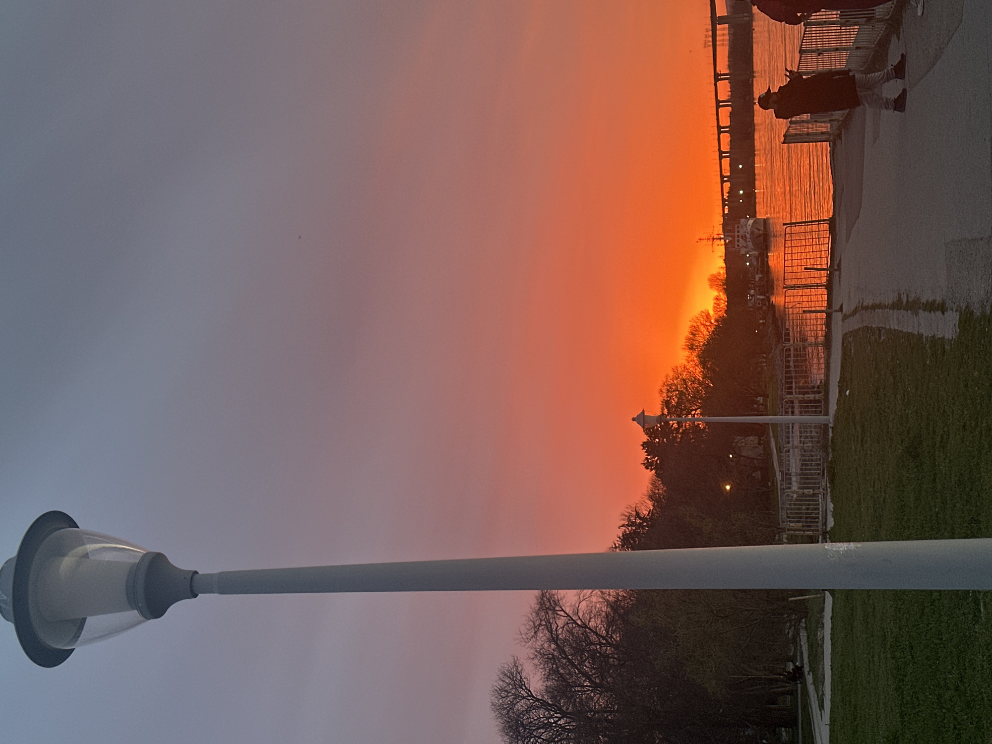 Sunset captured from park overlooking river in Varna, Bulgaria