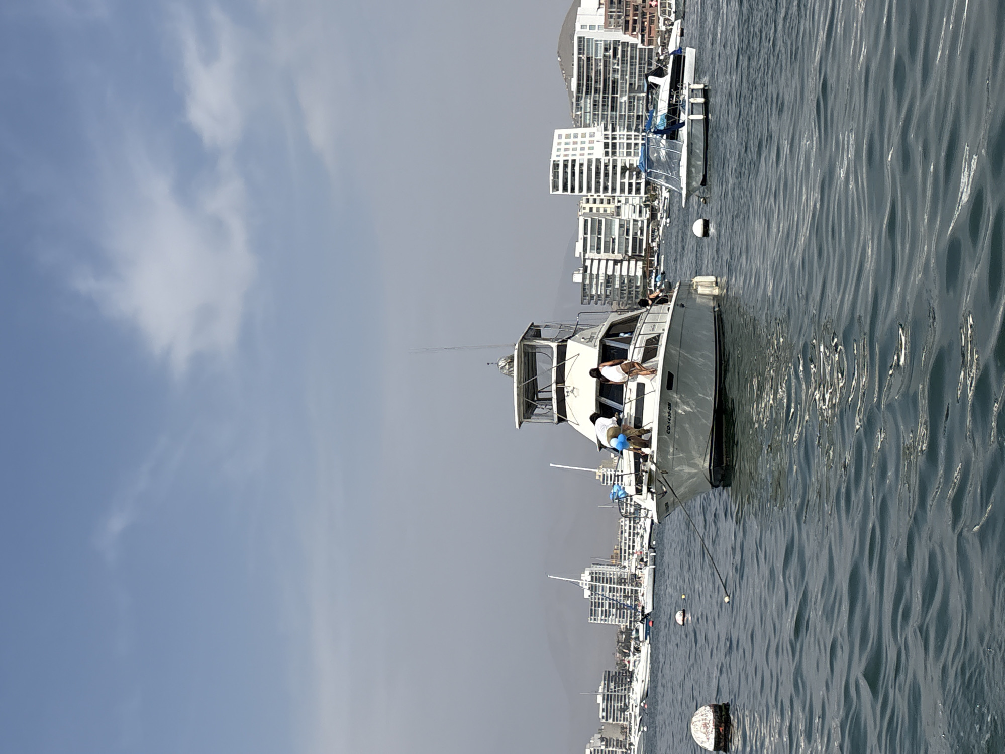 Yachts and sailboats gather in Ancón harbor waters
