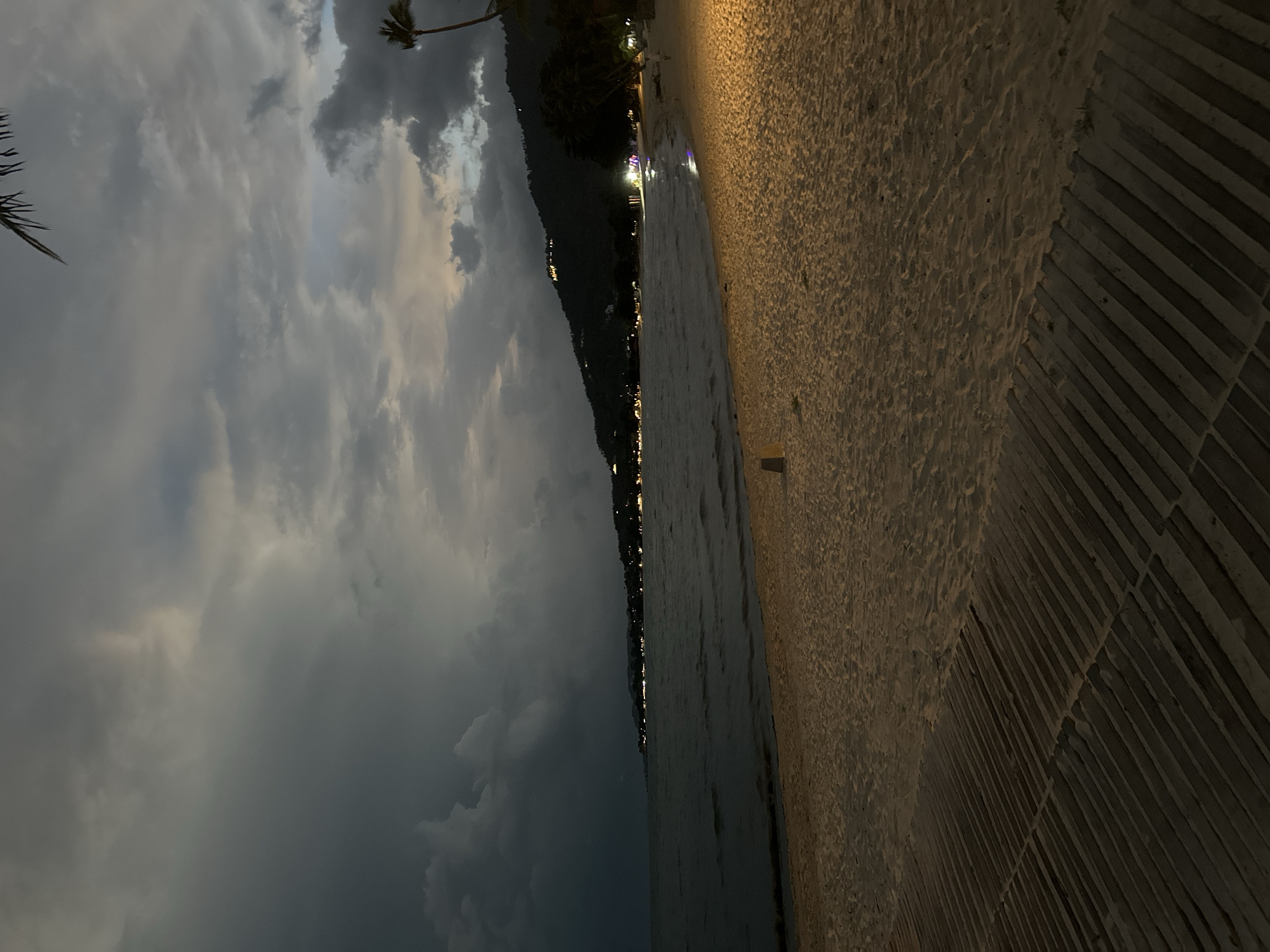 Storm moves into Ko Samui beach at dusk
