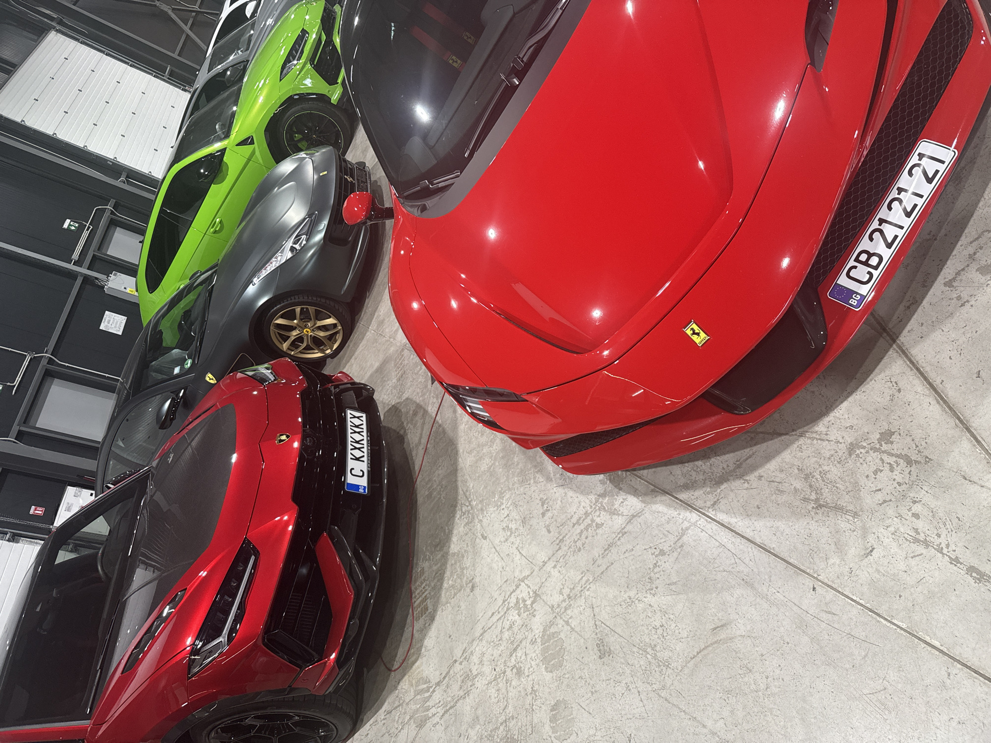 Luxury car showroom in Plovdiv displays Ferrari, Lamborghini collection