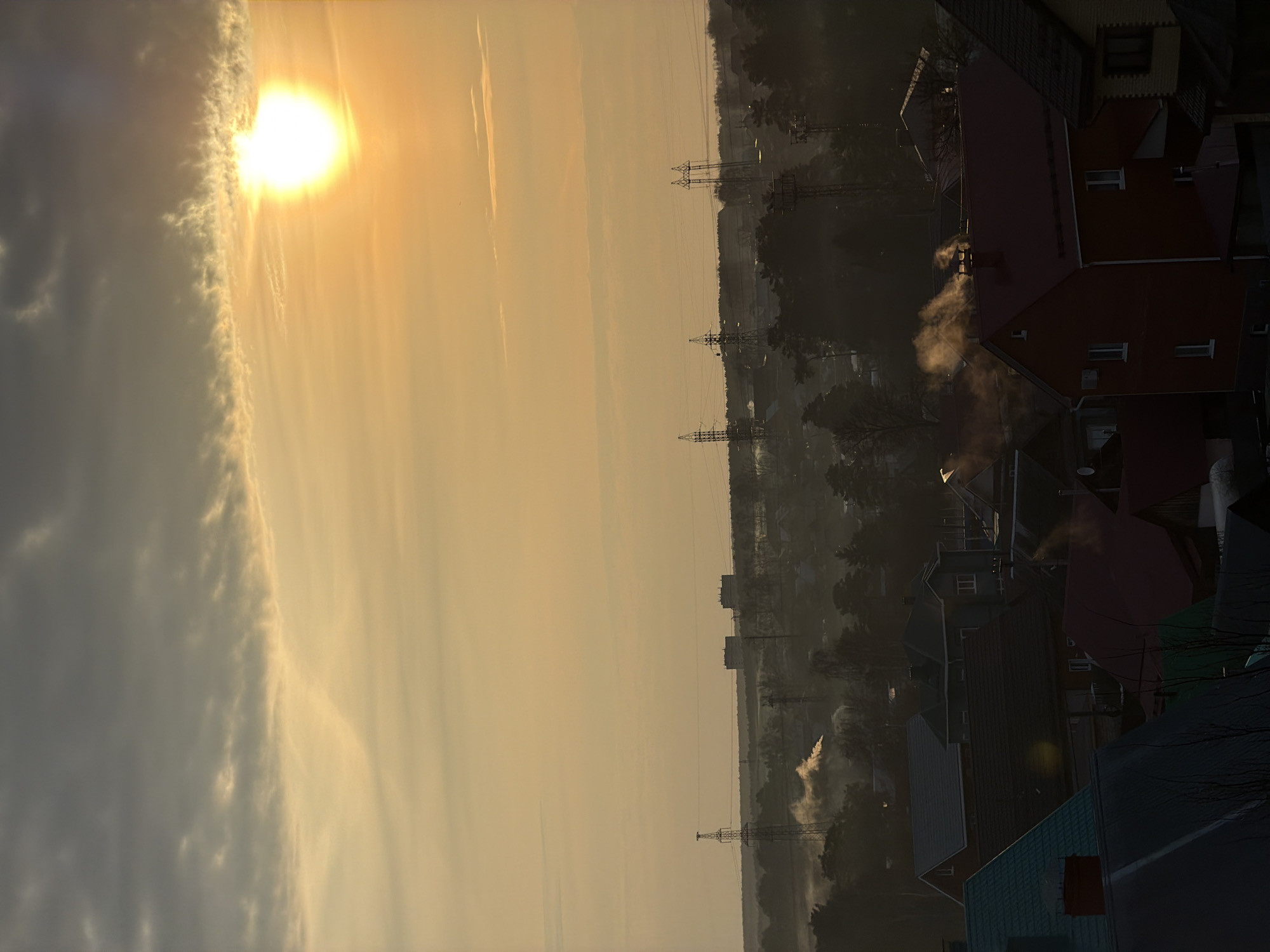 Dawn breaks over residential Chaikovsky, Russia