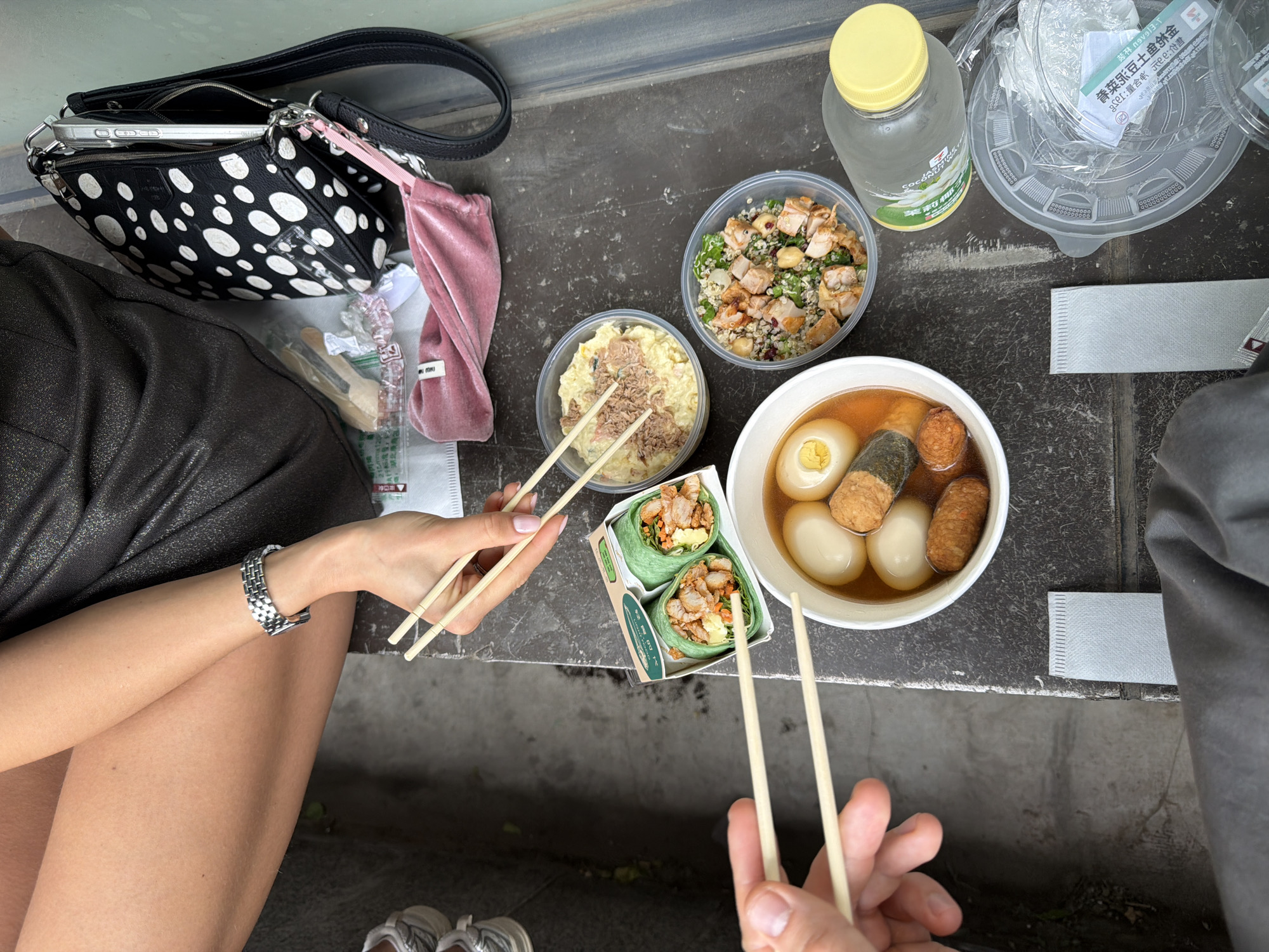 Two people share chopstick meal in Beijing