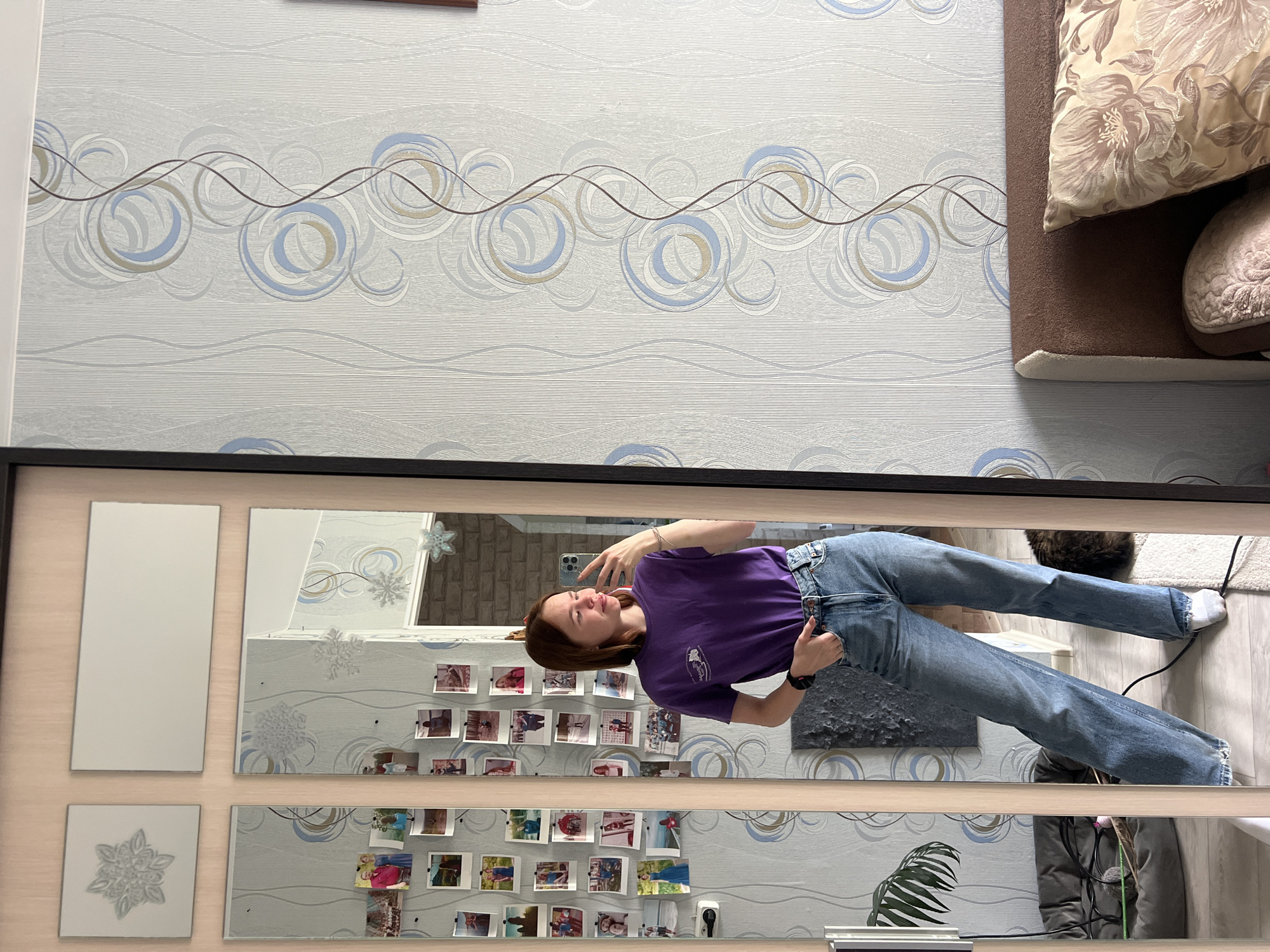 Woman documents ordinary moments with selfies in Chaikovsky, Russia