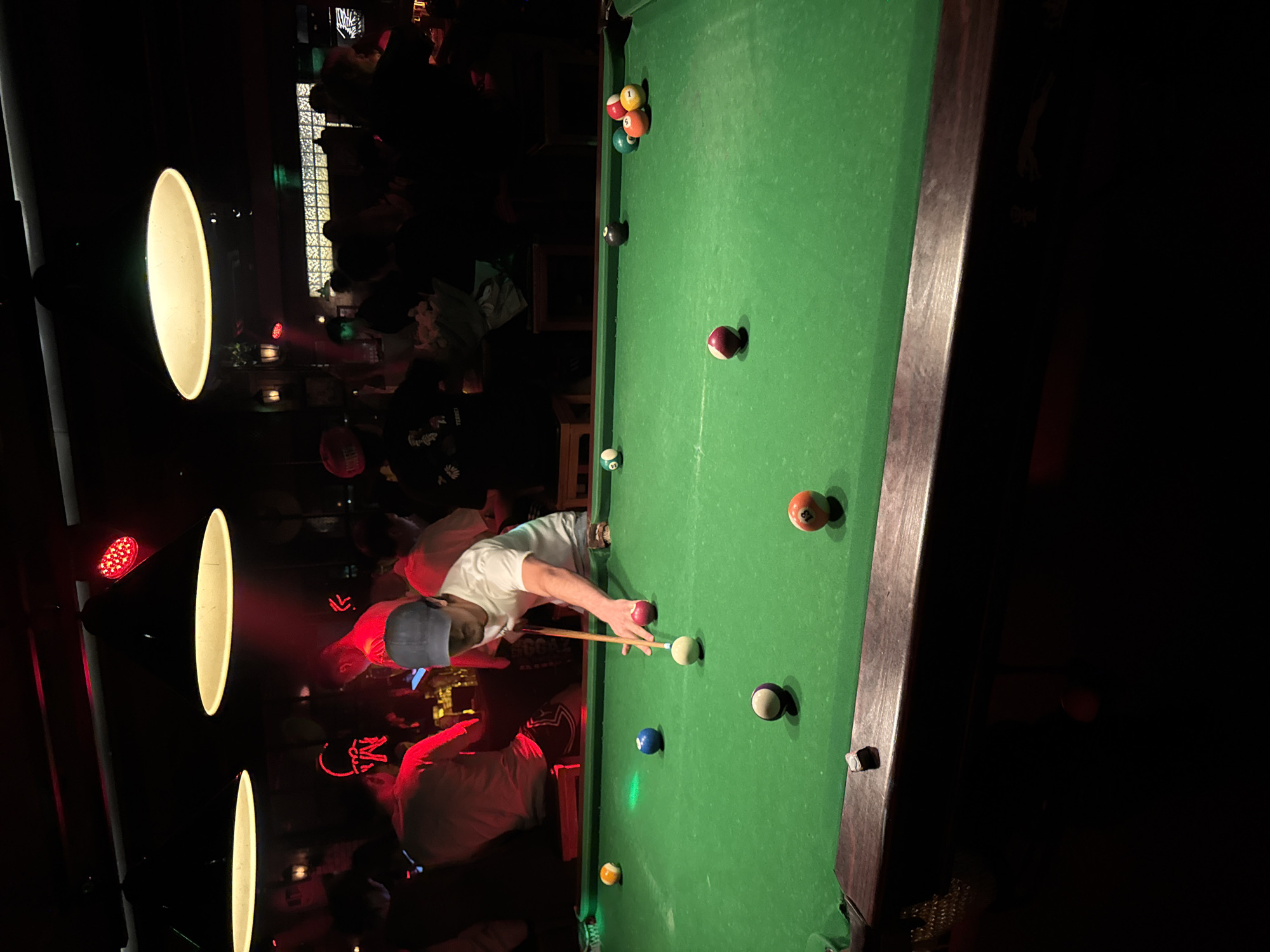 Evening billiards session at Liangjiang entertainment venue draws social crowd