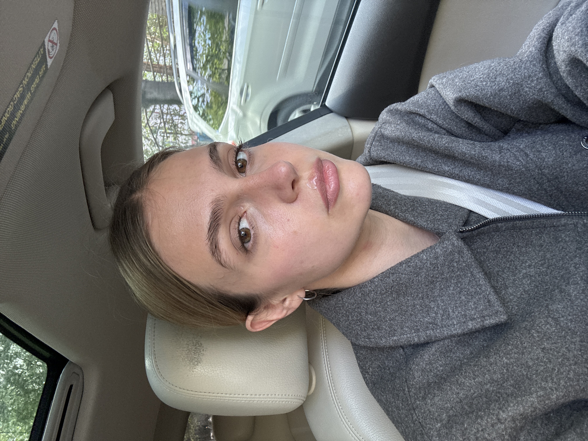 Woman observed in car in Tbilisi, Georgia