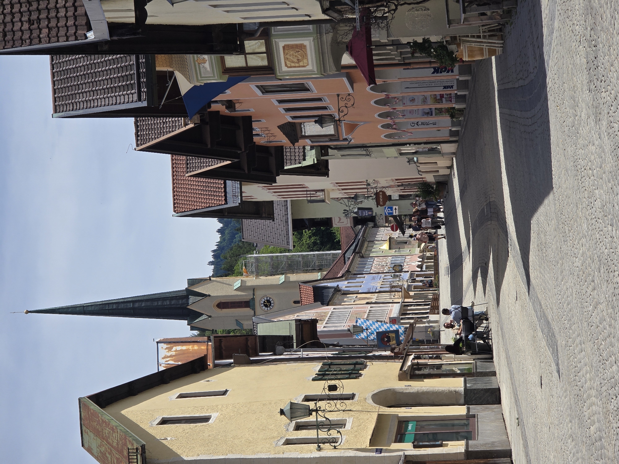 Sunny afternoon documented across Garmisch-Partenkirchen's historic Bavarian streets