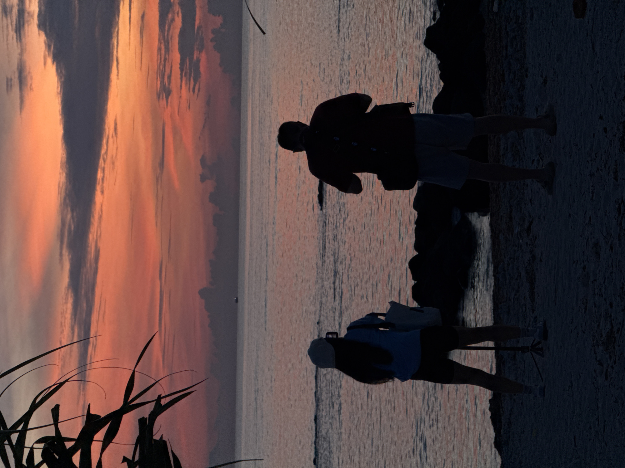 Sunset silhouettes on a Lý Sơn beach
