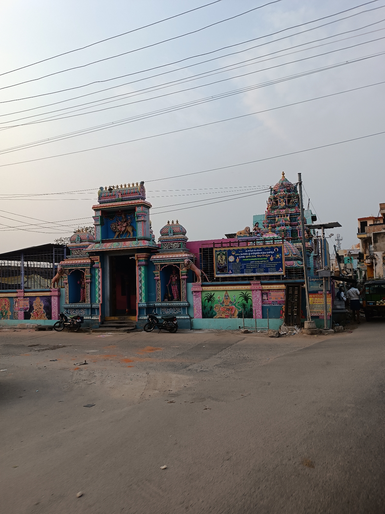 Night street scenes captured in Dharmavaram, India