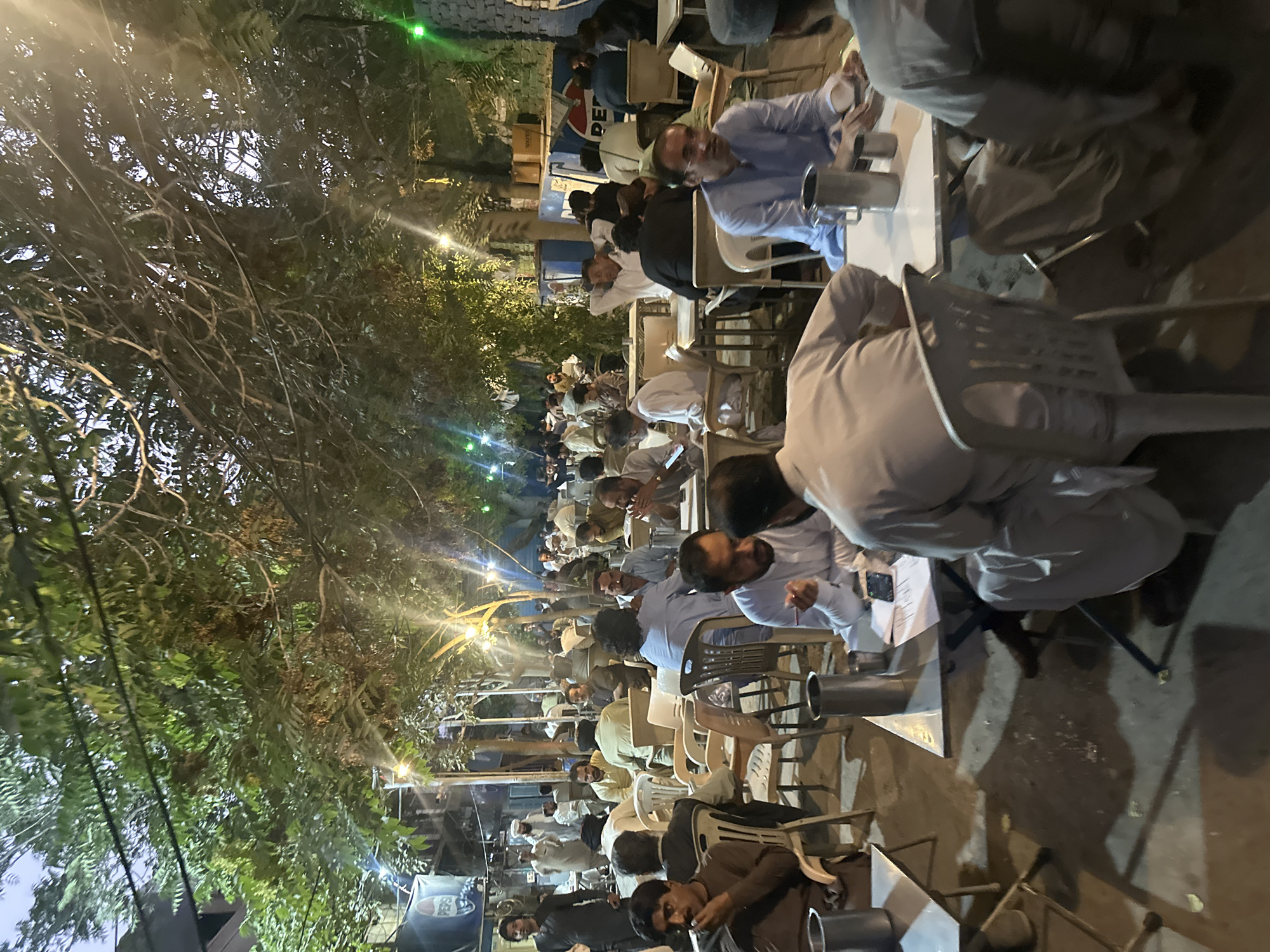 Evening at a Quetta restaurant, inside and out