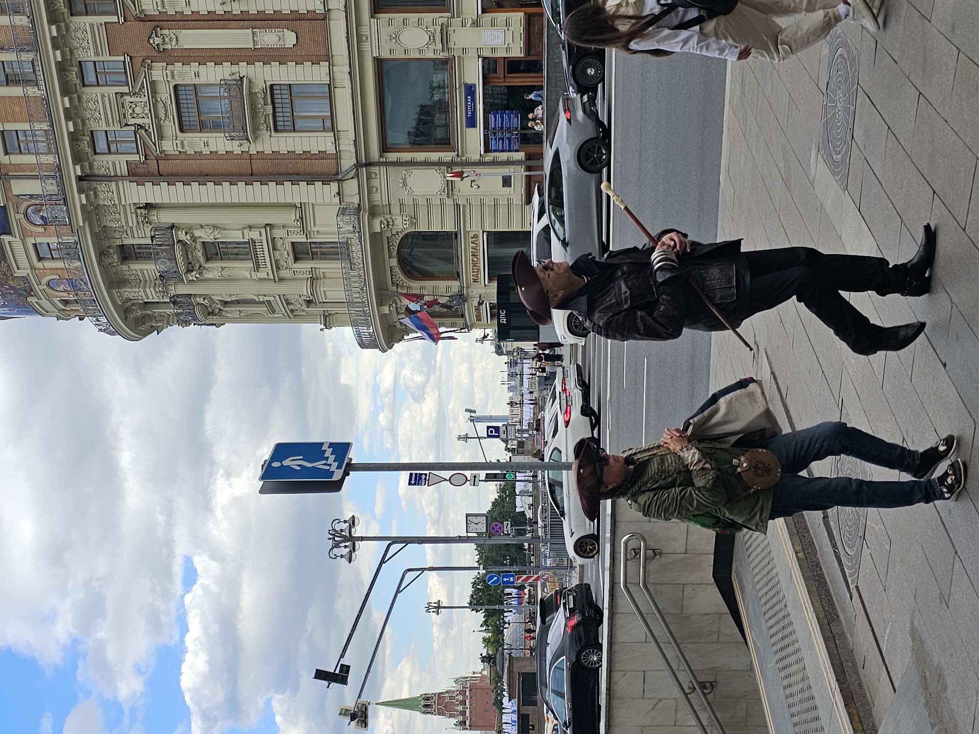 Midday scenes near the Kremlin and Hotel National, central Moscow