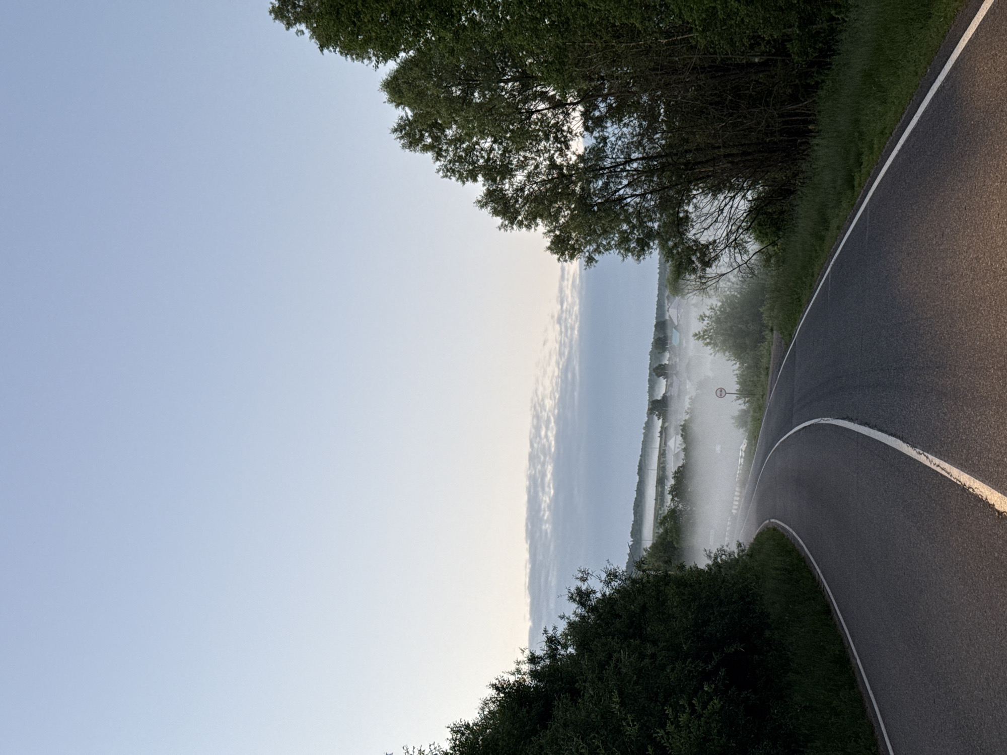 Dawn road scene documented in Уральское, Russia