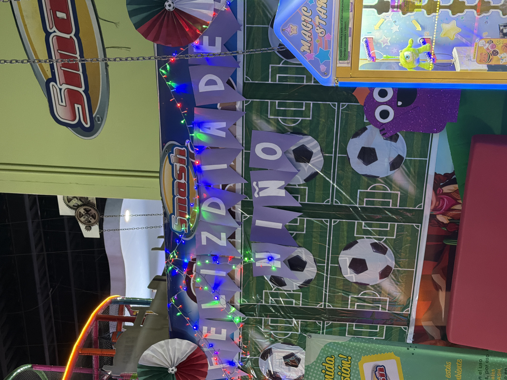 Soccer-themed entertainment venue documented in Cholula, Mexico