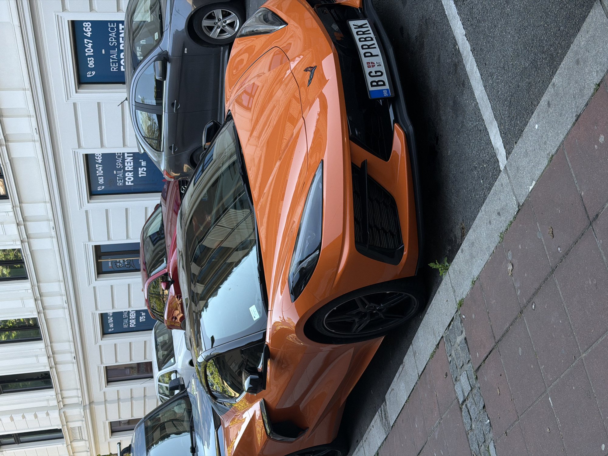 Orange Corvette with Serbian plates spotted parked in Belgrade