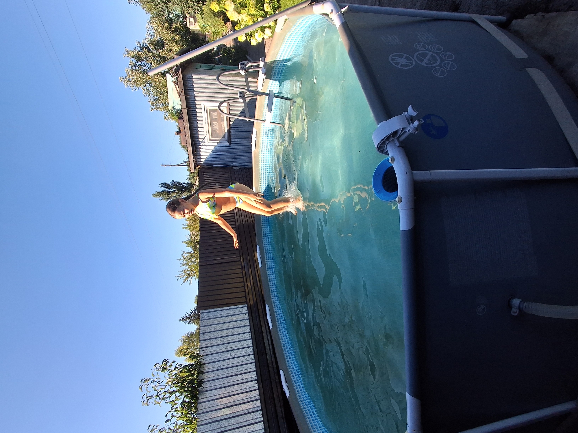 Summer pool day and ice cream in Semey, Kazakhstan