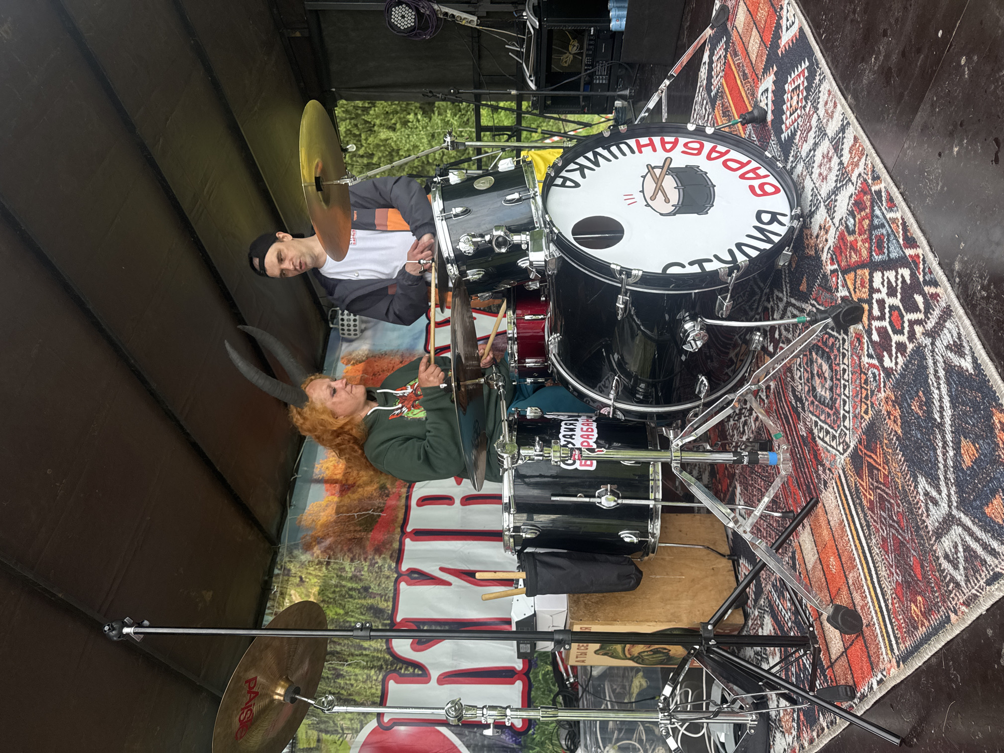 Outdoor drum performances draw crowds in Большая Кивара, Russia
