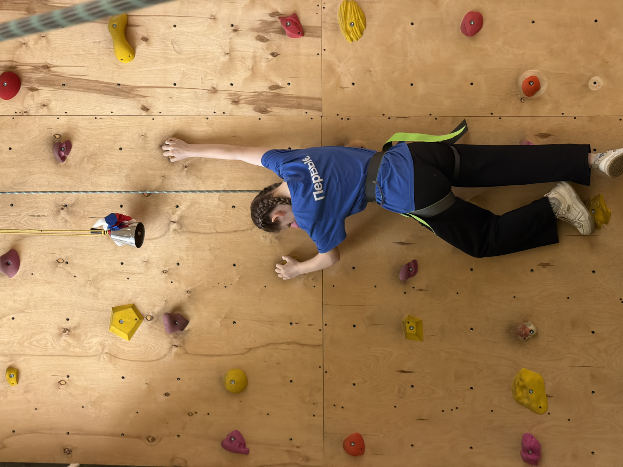 Early morning indoor rock climbing session draws multiple participants in Izhevsk