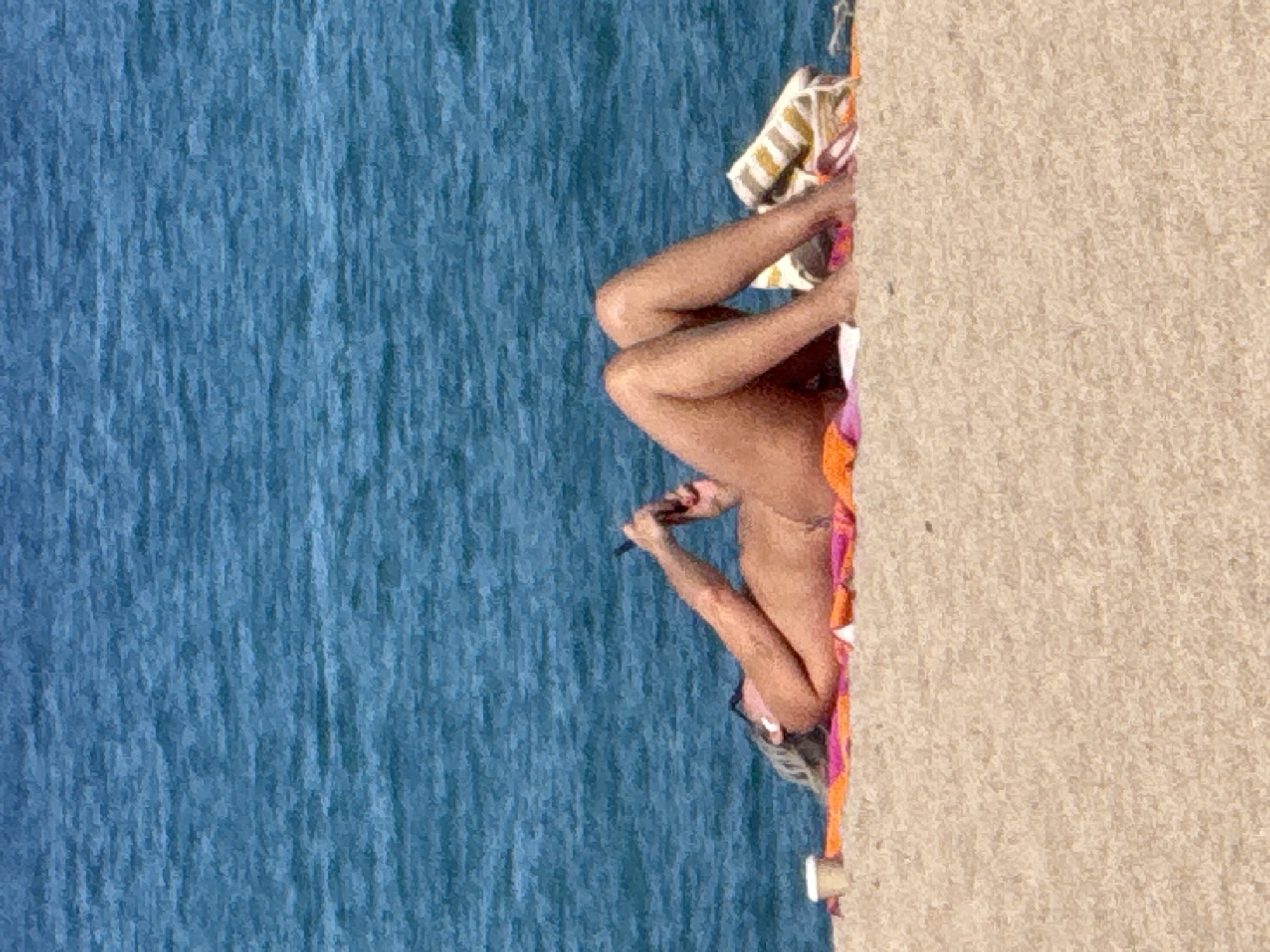 Afternoon beach town scenes in Blanes, Spain