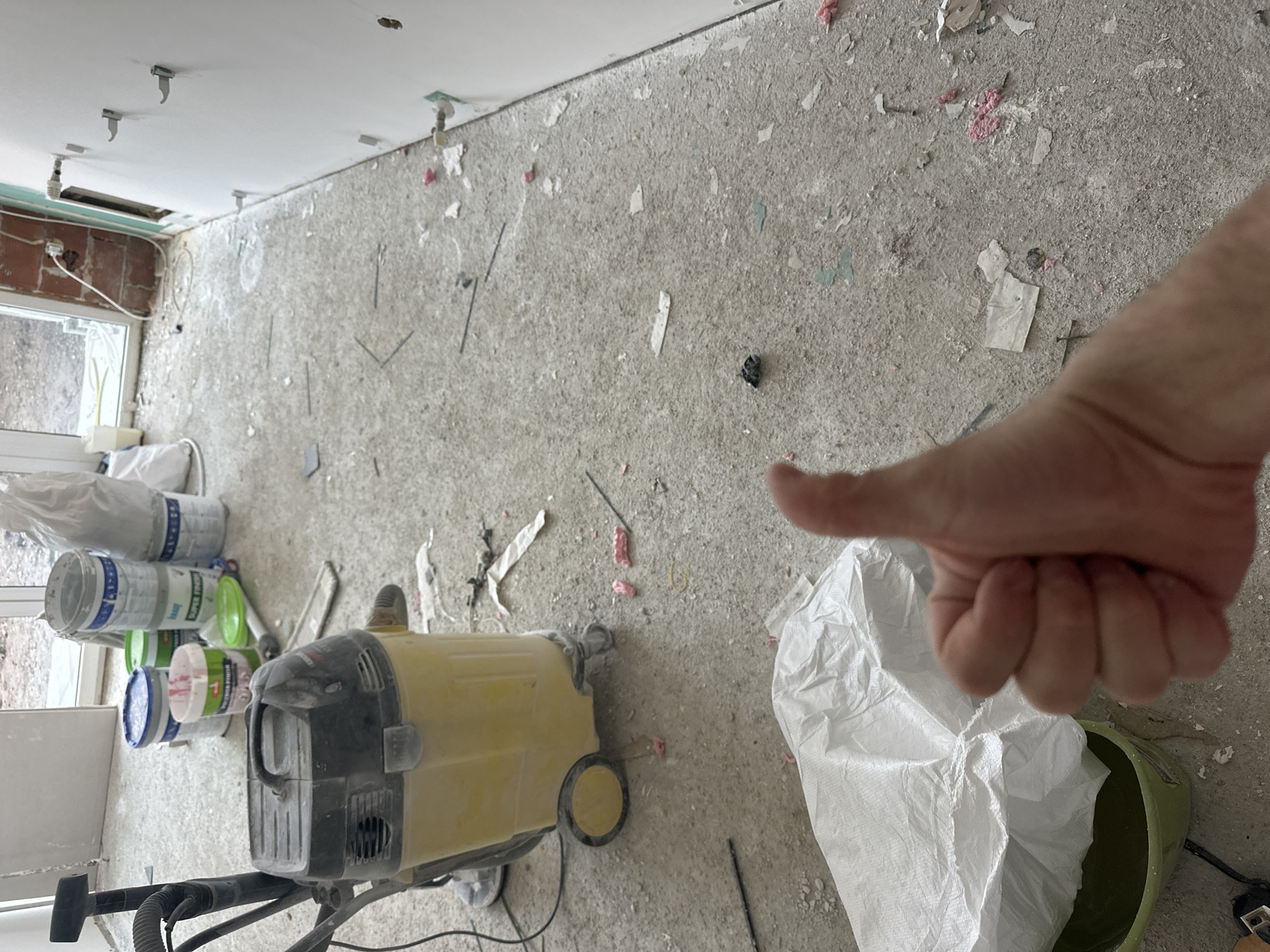 Room renovation underway in Sofia with scattered debris