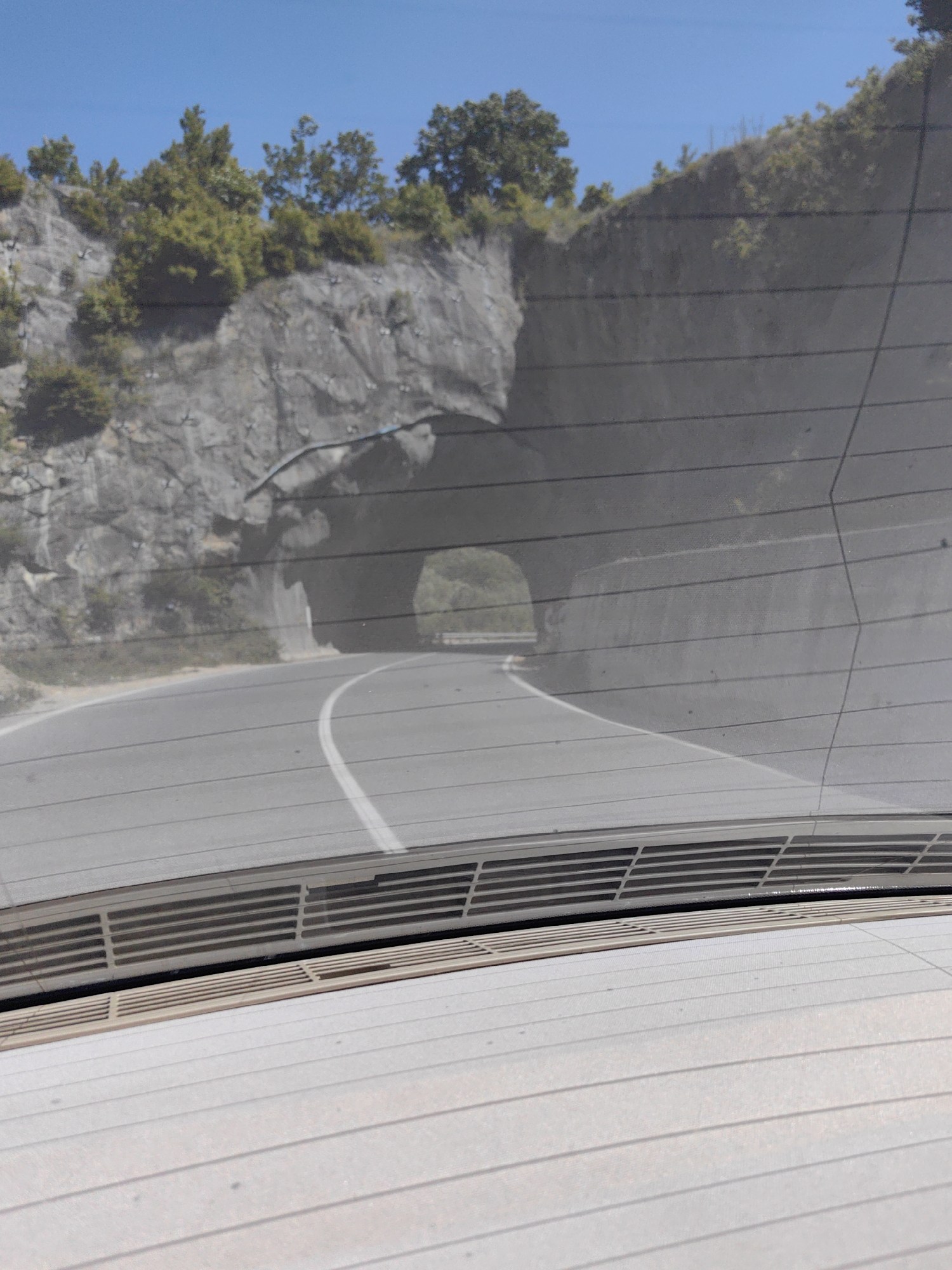 Vehicle travels through curved tunnel in Bilka, Bulgaria
