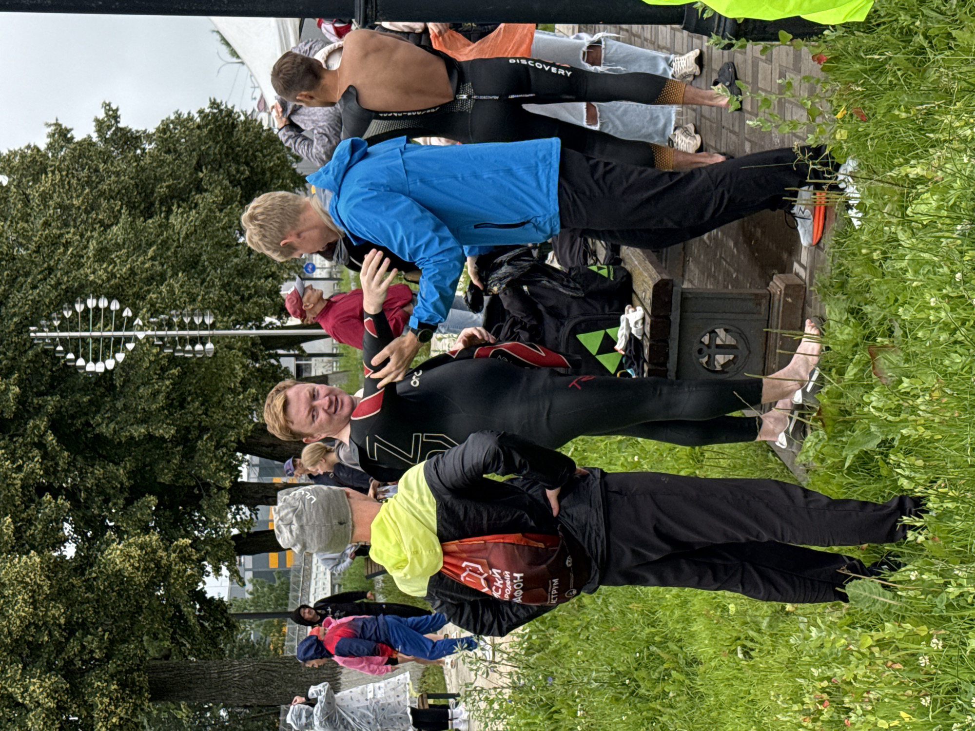 Wetsuit crowd assembles for outdoor sporting event in Votkinsk