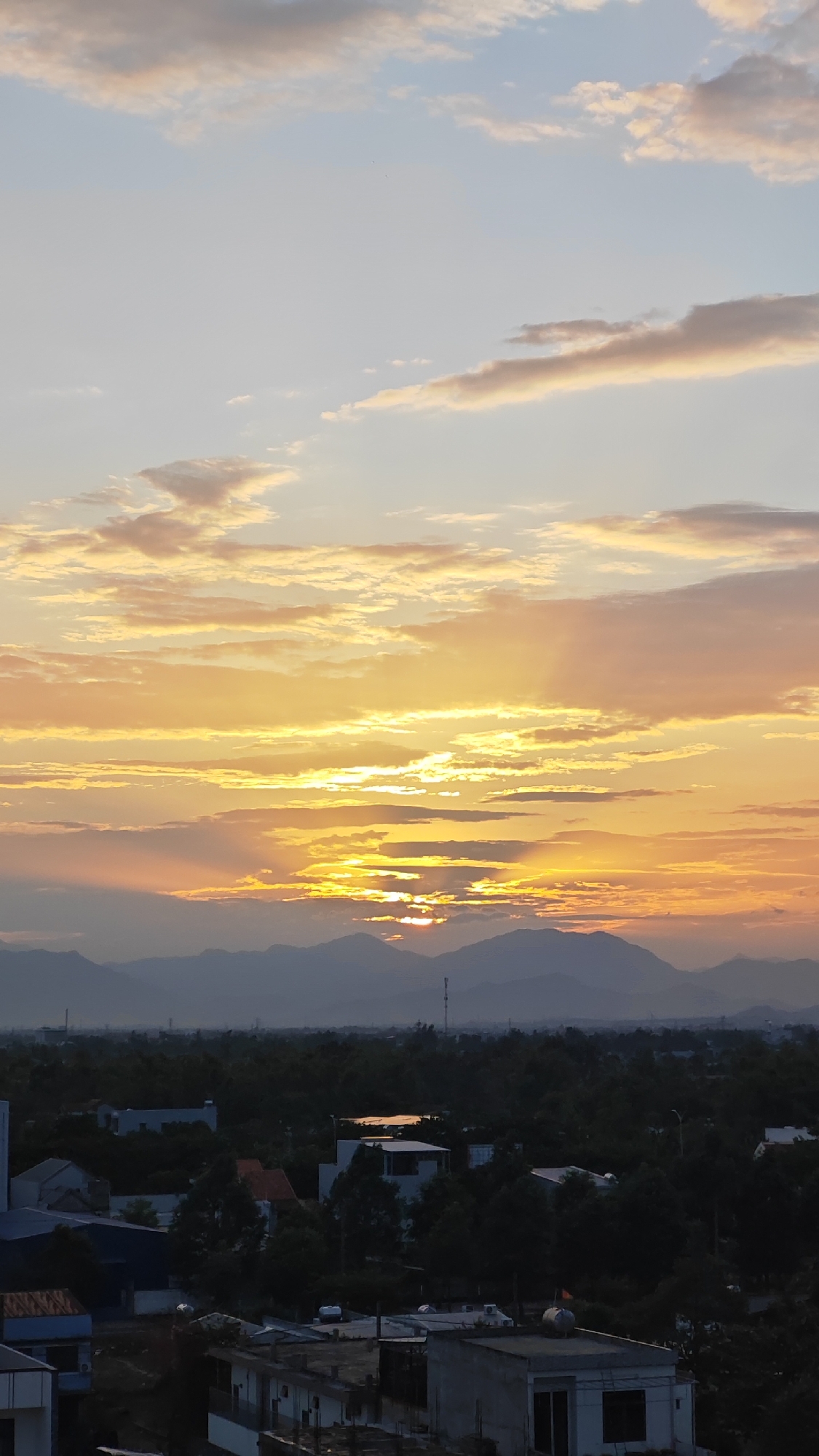 Sunset over Đà Nẵng, shot from ground and air