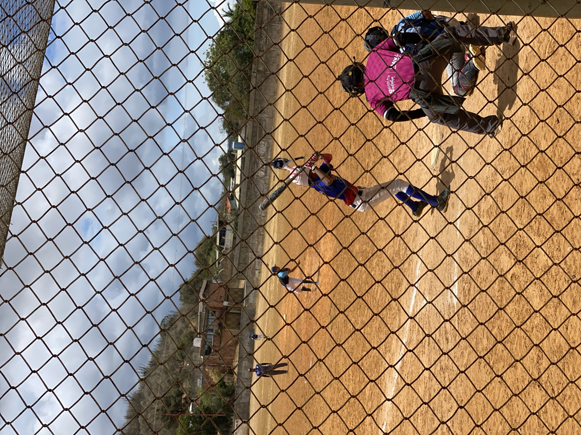 Baseball game underway in Juangriego, Venezuela