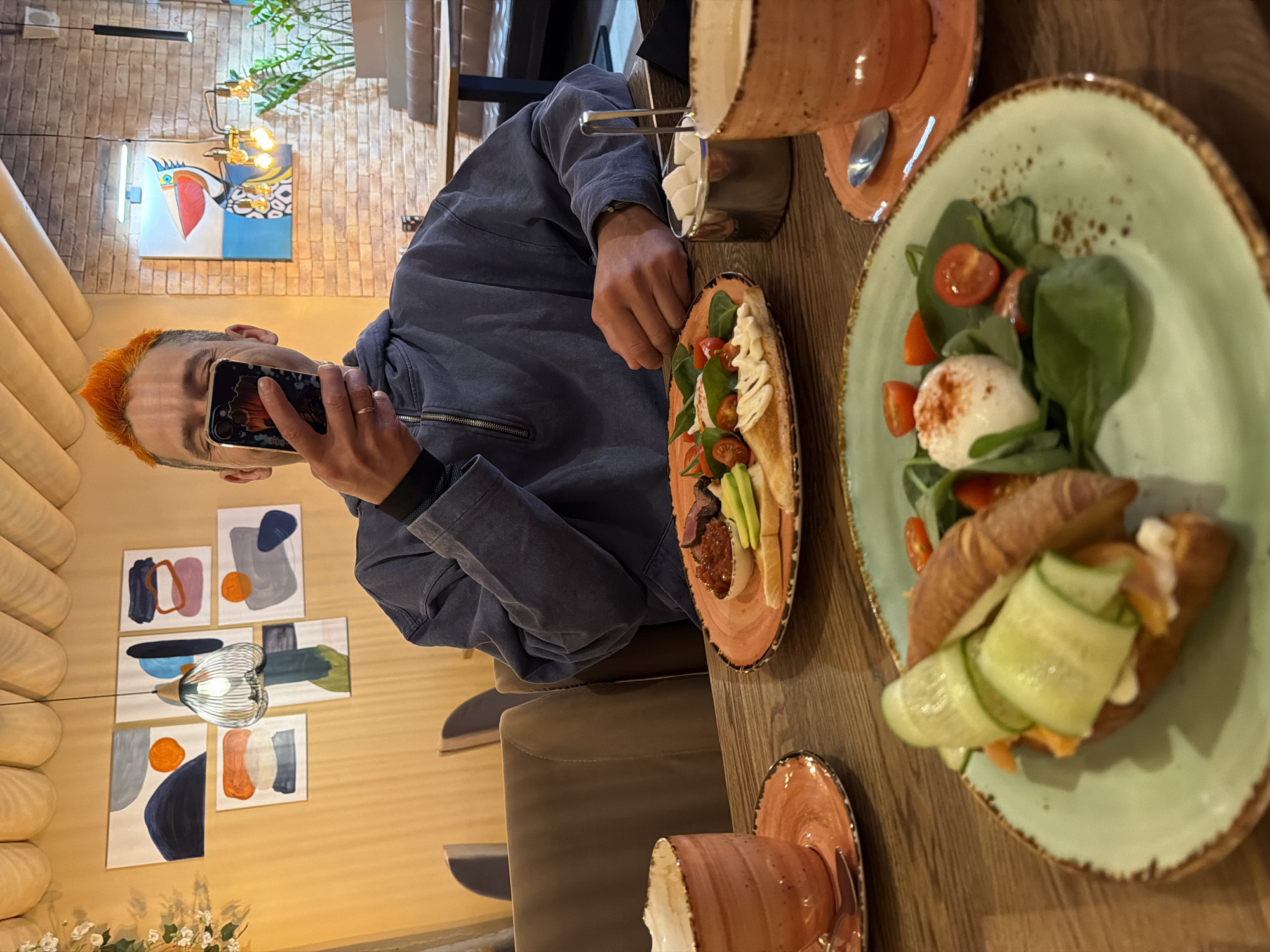 Early morning coffee date documented at Chaikovsky restaurant