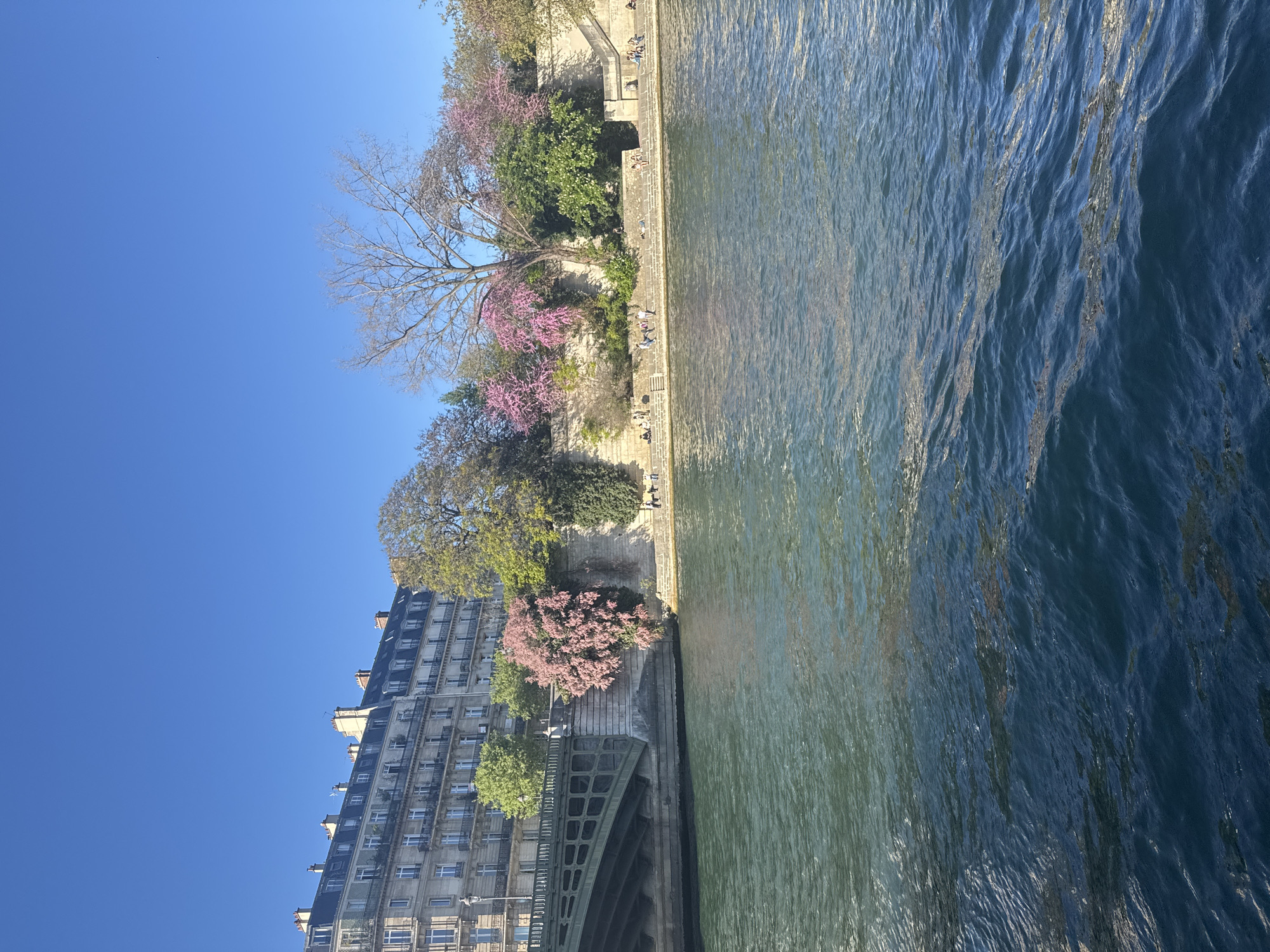 Sunny afternoon captured along Seine River in central Paris