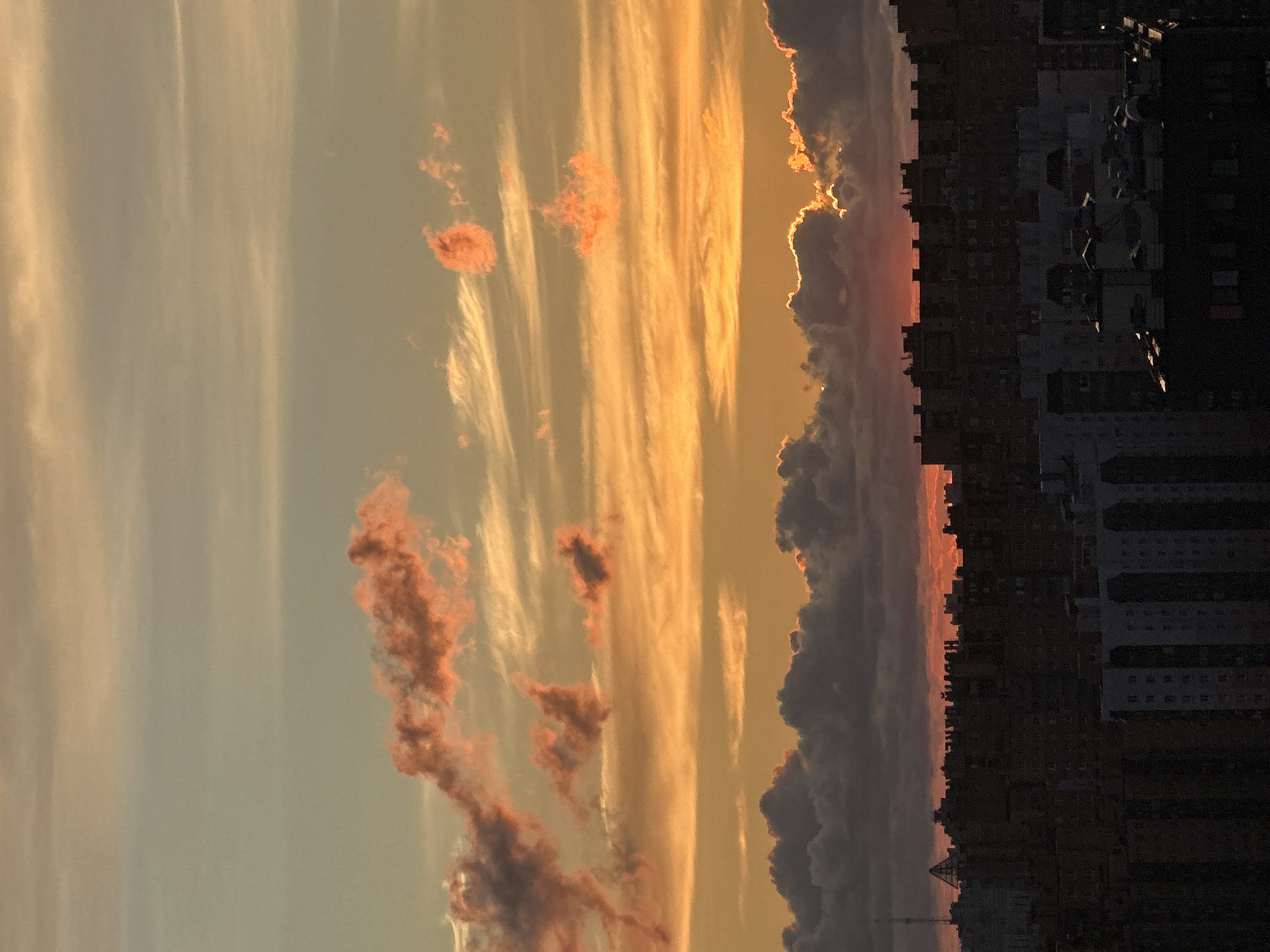 Sunset skies and forest views over Feklistovo, Russia