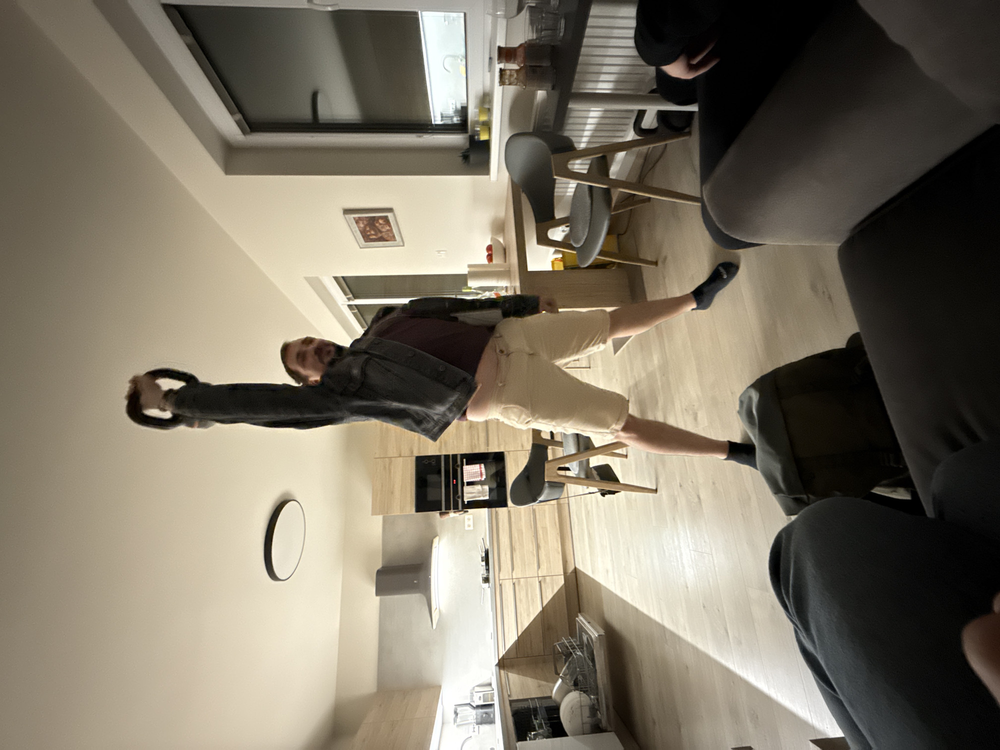 Man exercises, grooms, prepares food in Slovak apartment