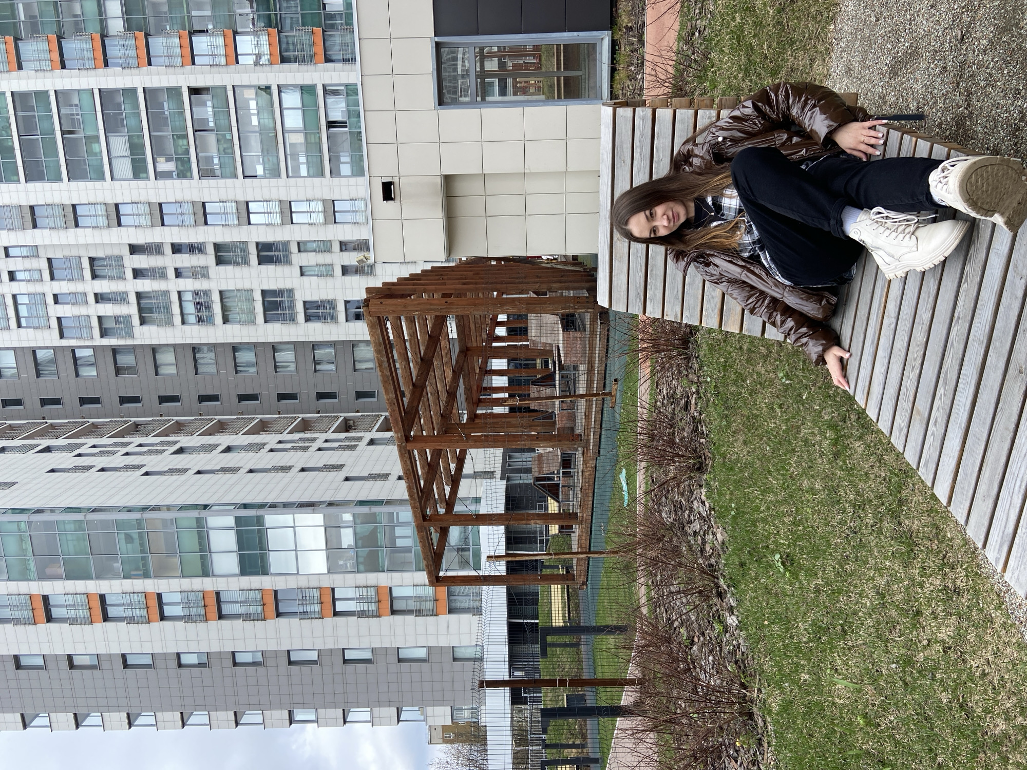 Woman photographed in casual urban photoshoot across Izhevsk parks