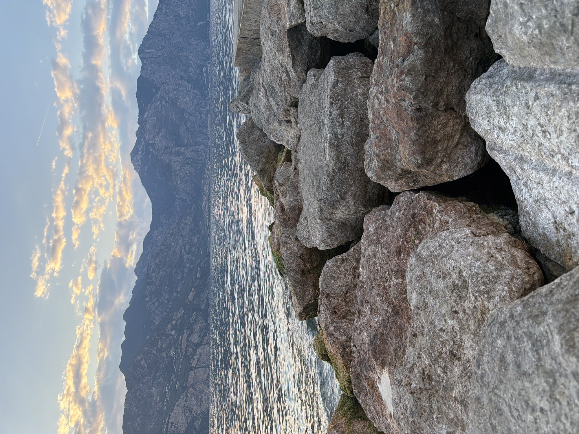 Lake Garda's rugged shoreline with mountain backdrop, Malcesine