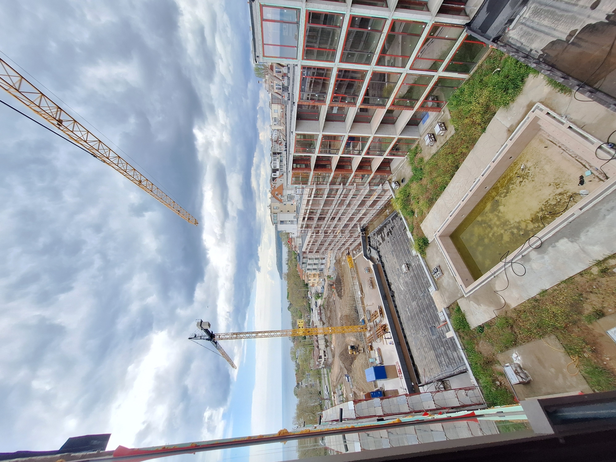 Aerial view captured of construction site in Varna, Bulgaria