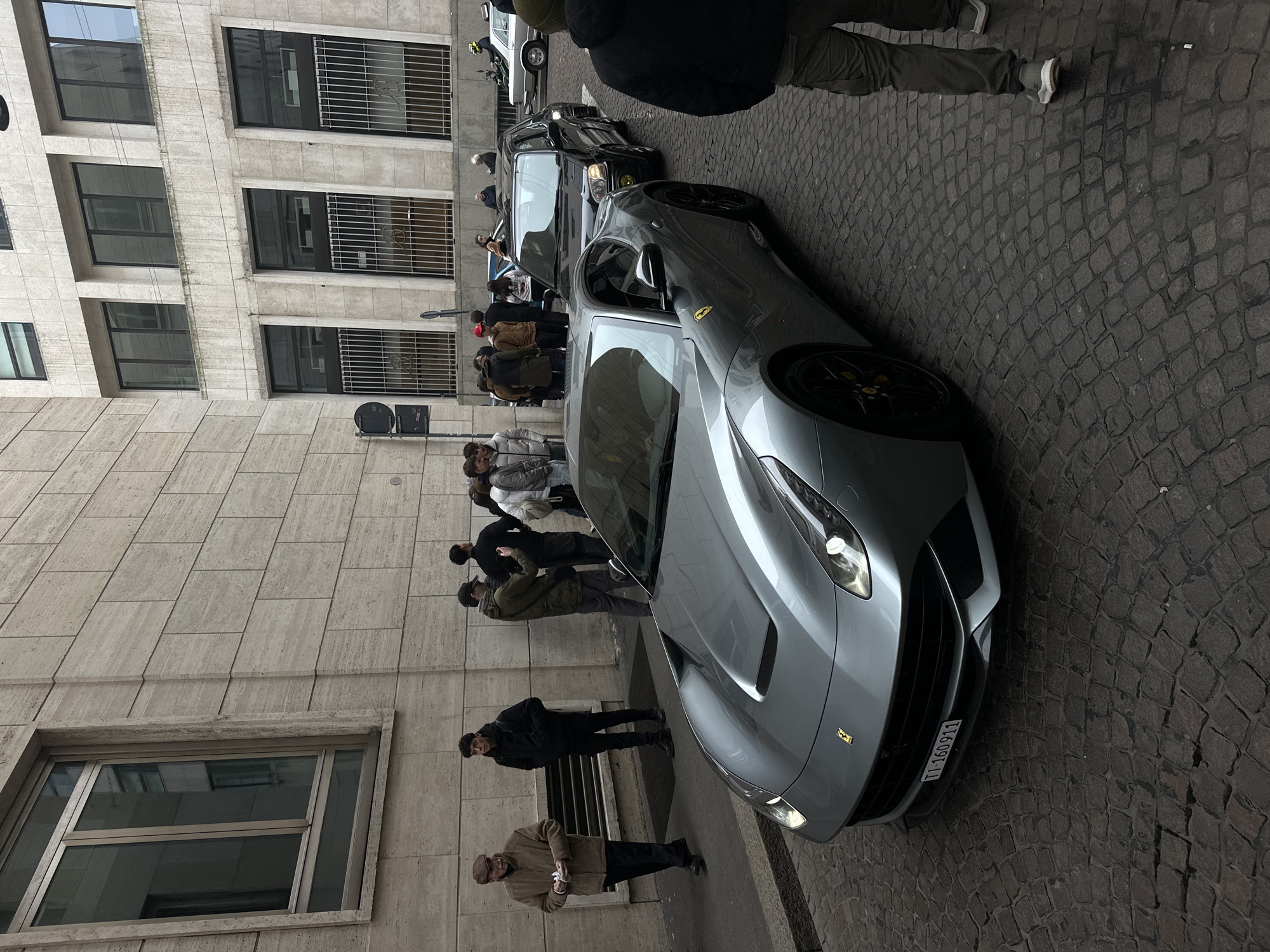 Luxury cars spotted on Milan streets near financial district