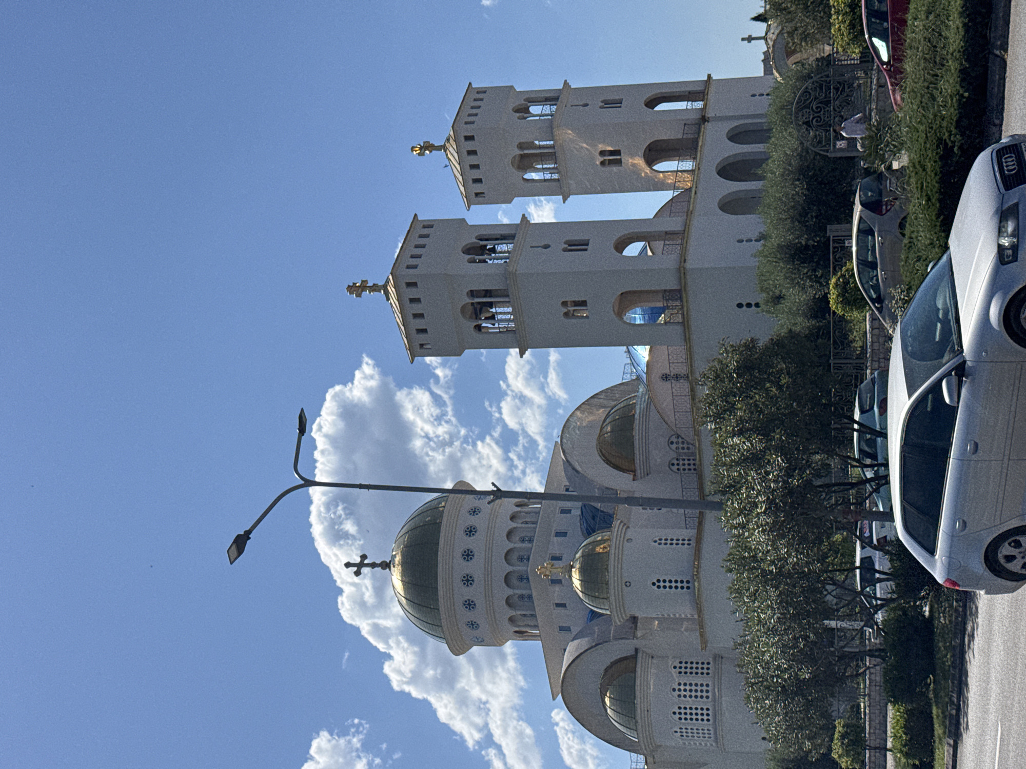Morning documentation of Sutomore landmarks includes church and sports hall