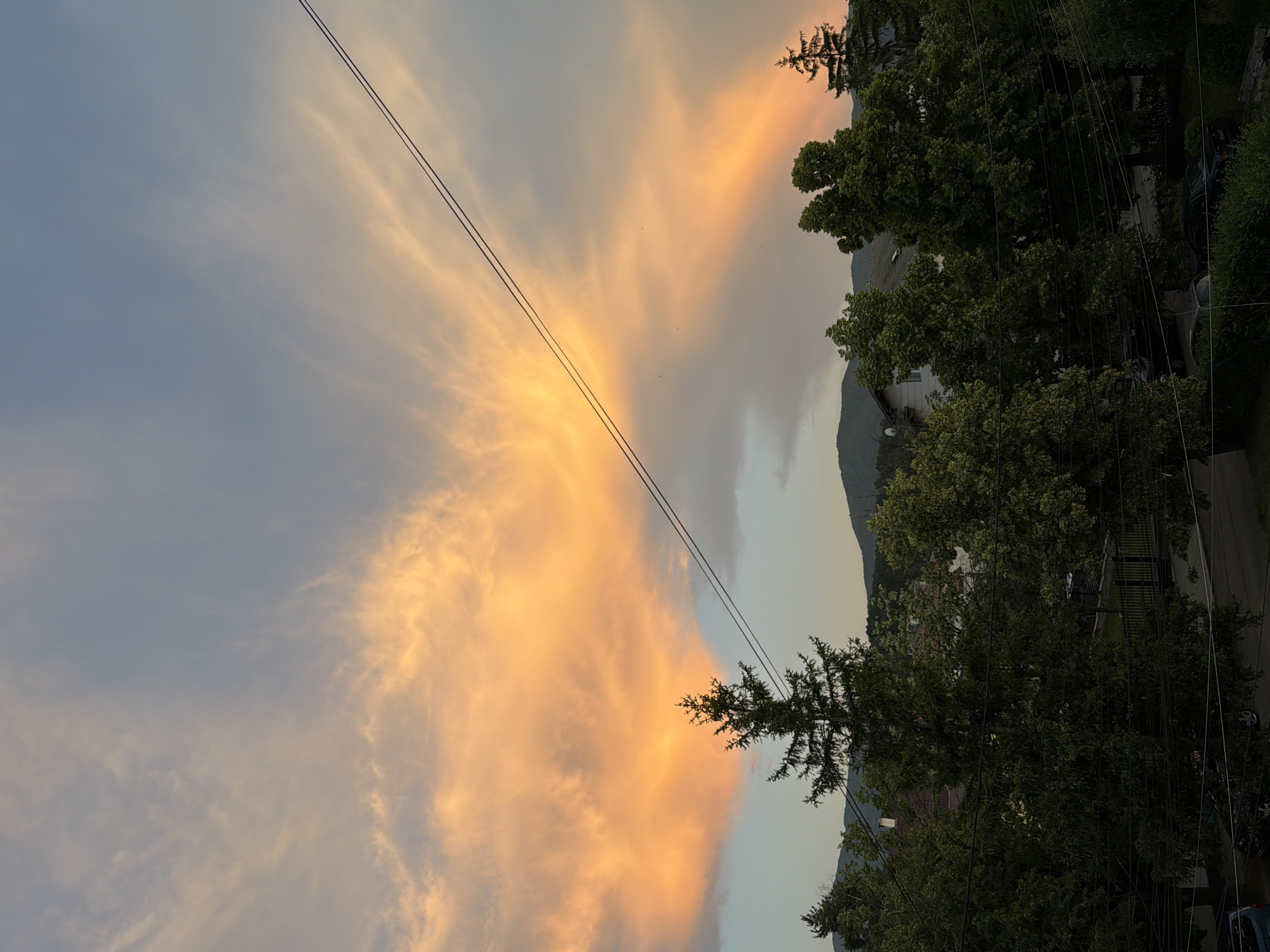 Vivid sunset over the rooftops of Bankya, Bulgaria