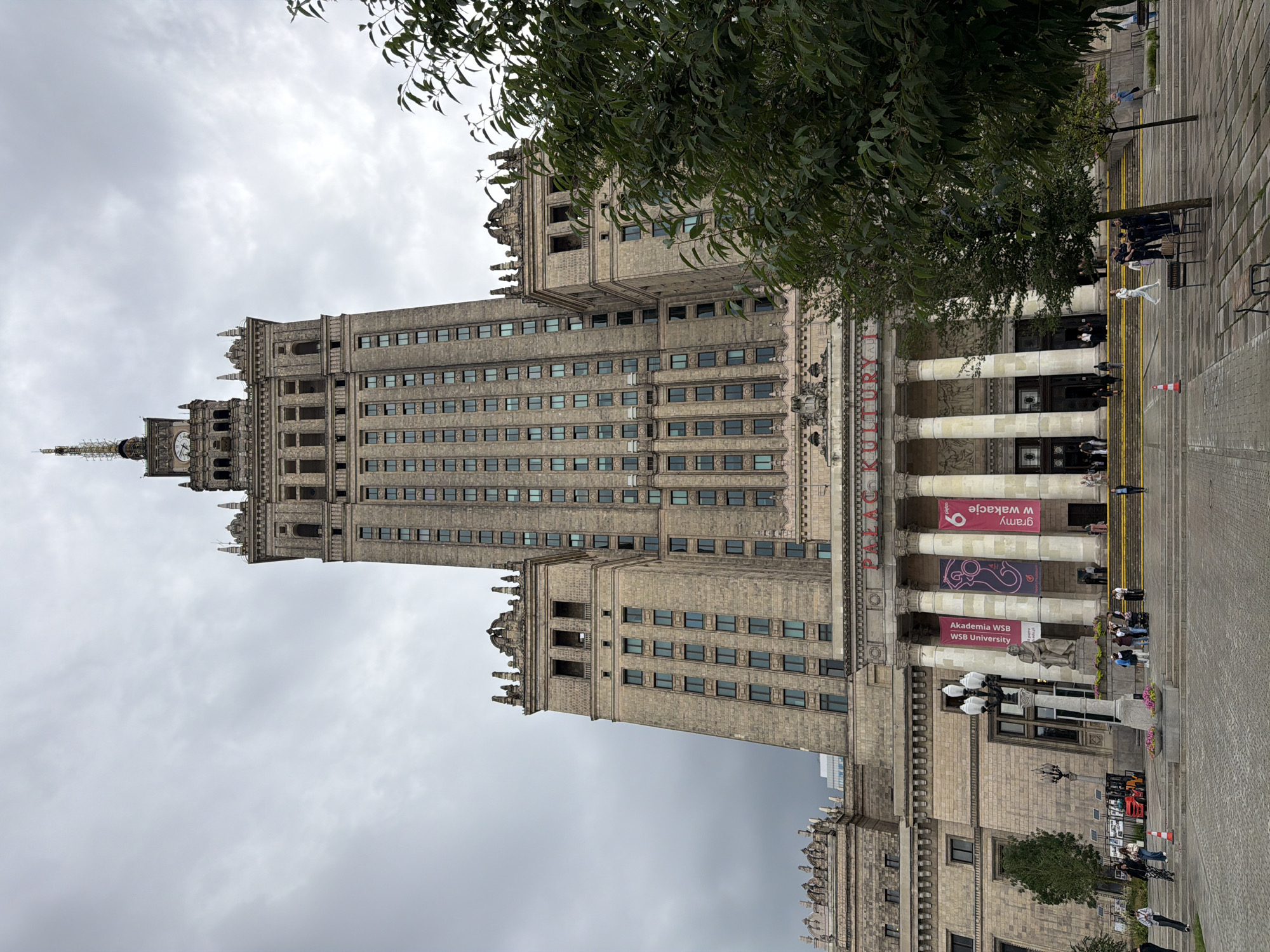 Rainy afternoon around Warsaw's Palace of Culture and Science