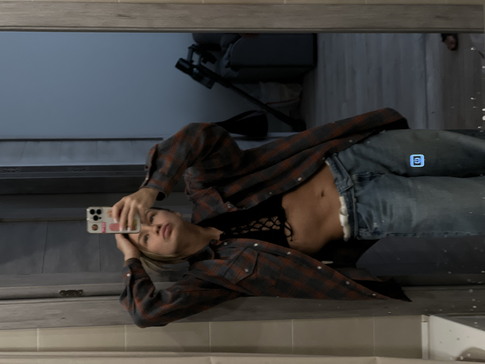 Person takes bathroom selfie in Svkh Voronezhskiy, Russia