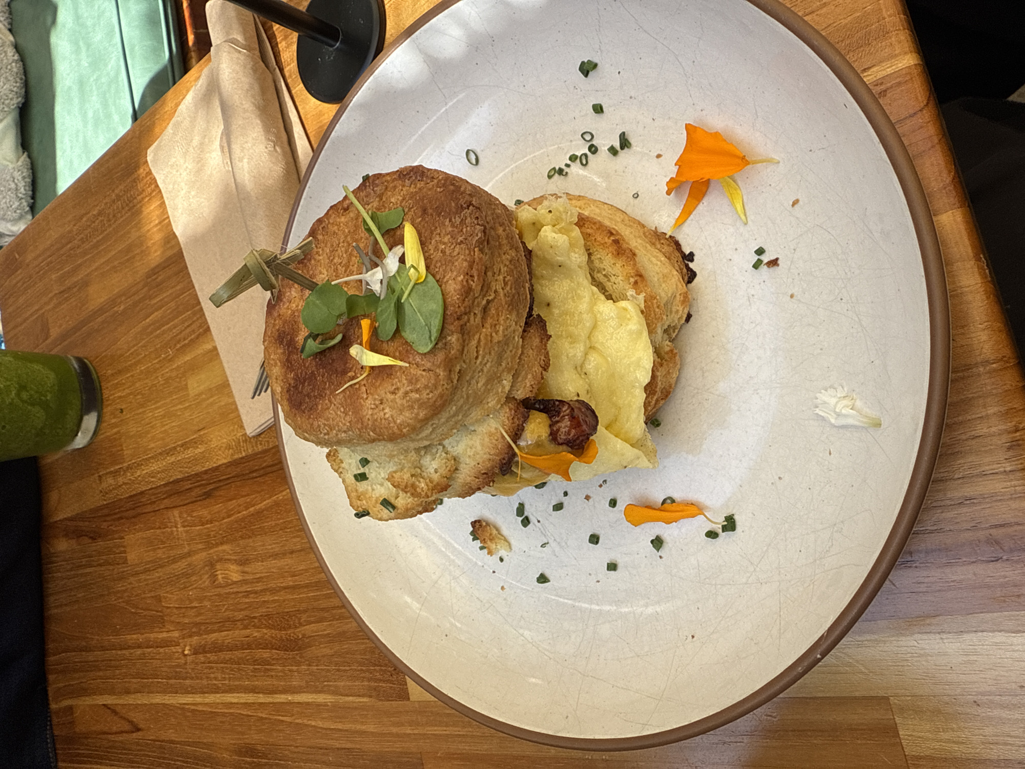 Breakfast sandwich meal documented in Los Angeles Tuesday evening