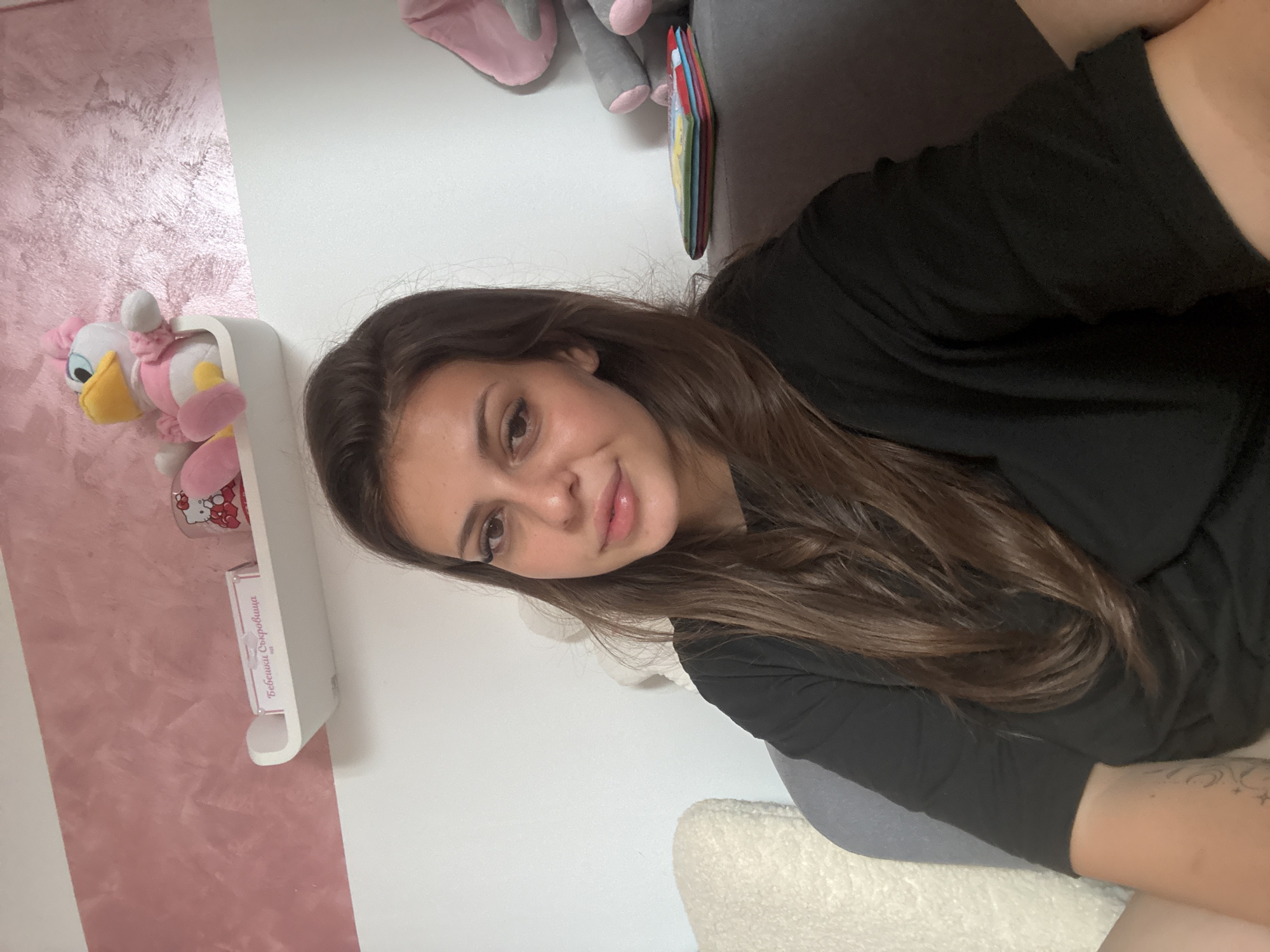 Woman documents morning routine through selfies in Plovdiv apartment