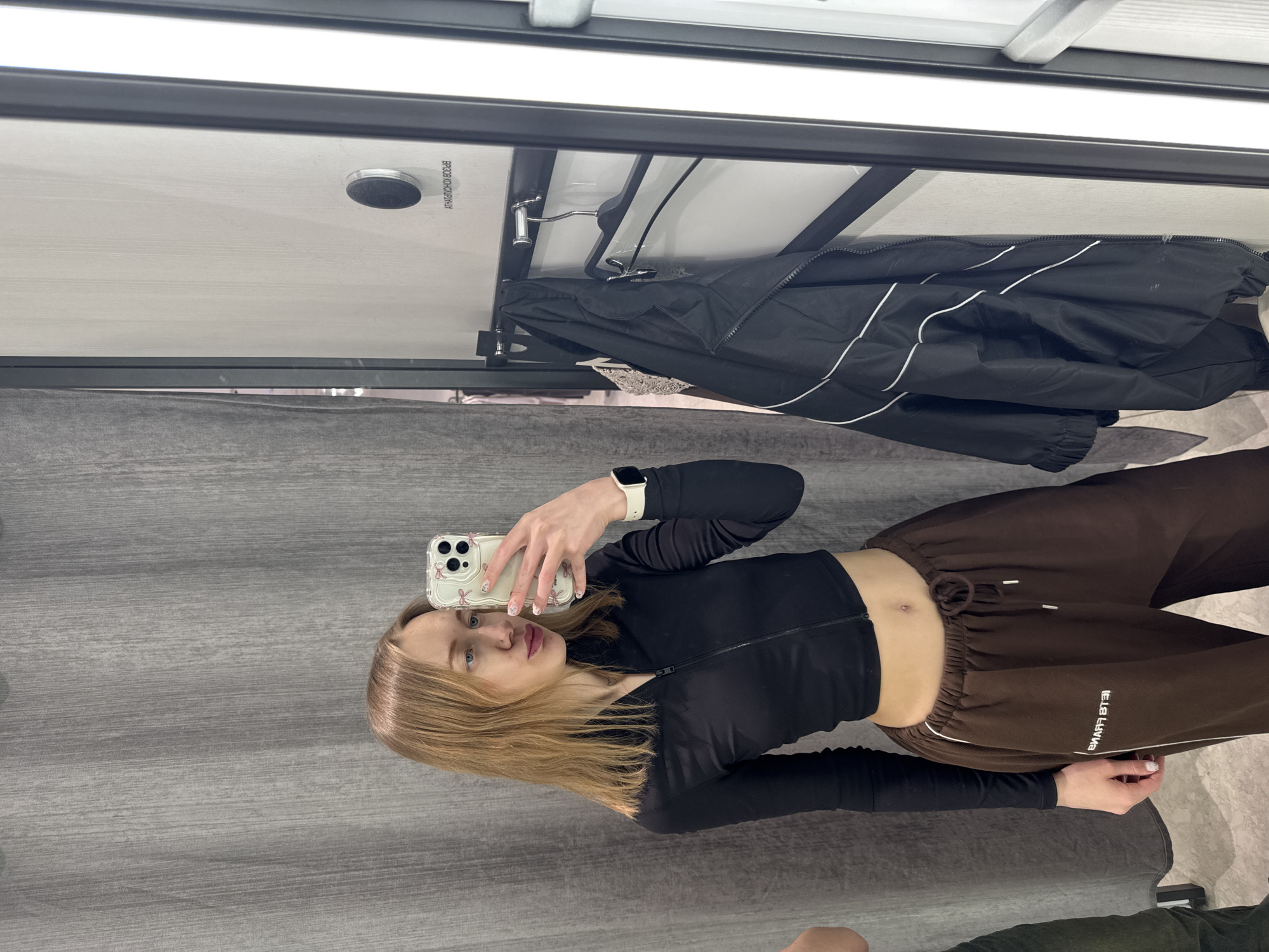 Woman takes selfies in fitting room in Rostov-on-Don