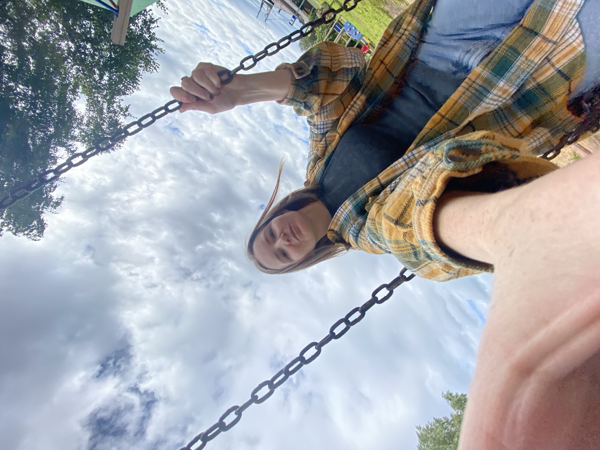 Swing selfies and playground time in Chaikovsky, Russia